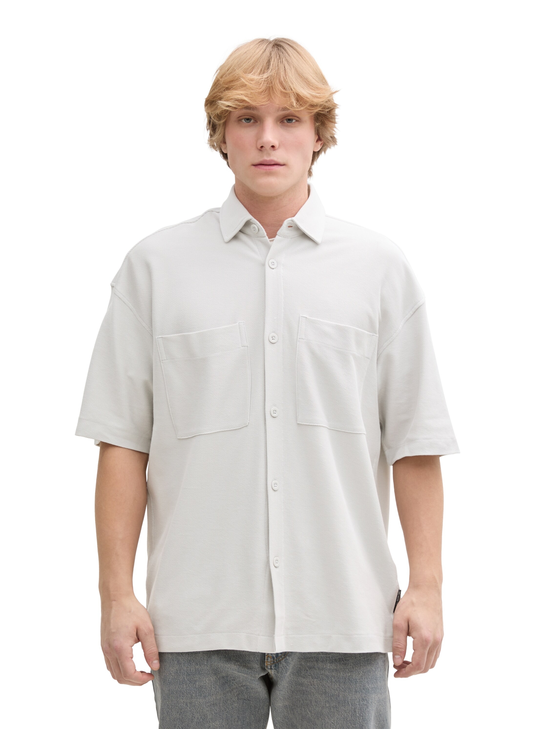 Oversize Kurzarmhemd mit Brusttaschen #5