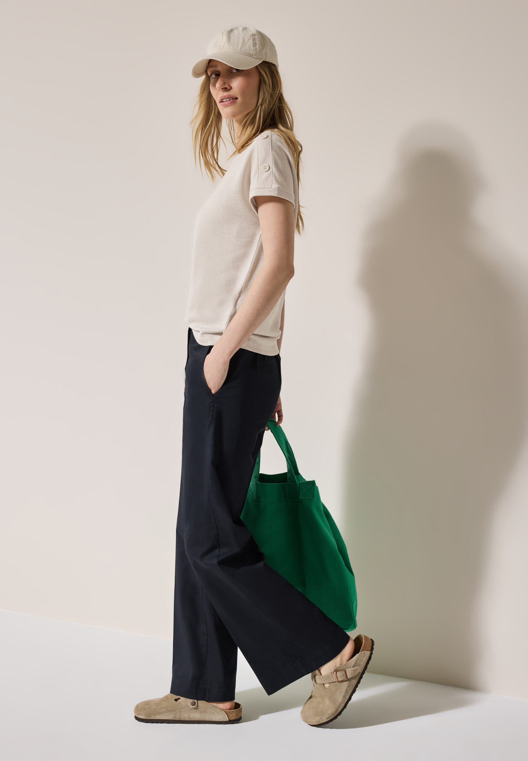 TOS Solid Crepe Button T-Shirt #3