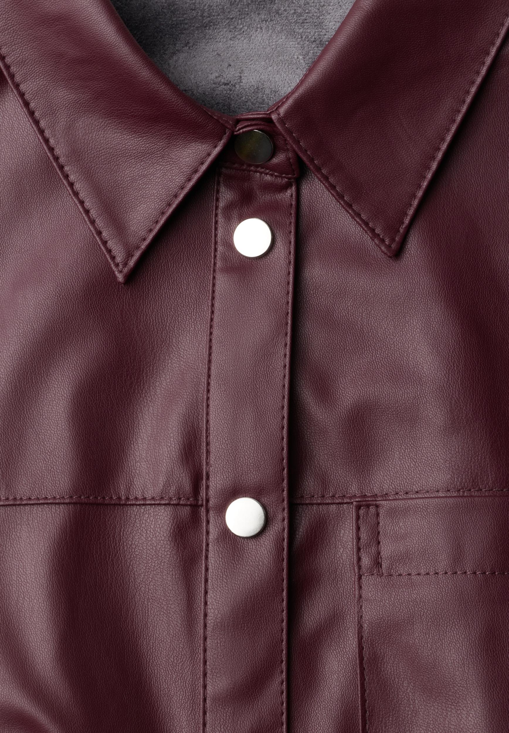 PU shirtcollar blouse w pocket #2