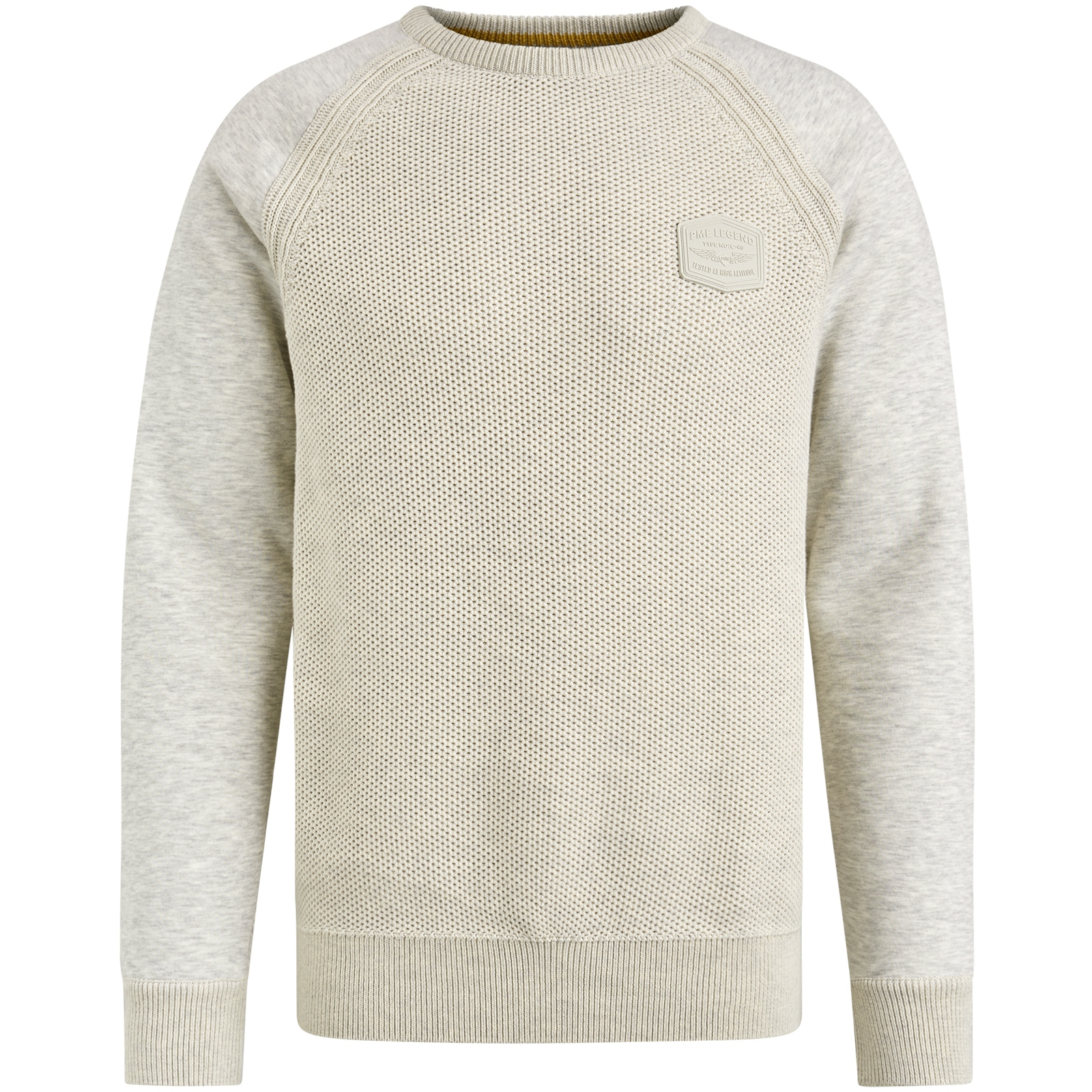 R-neck knit sweat combination #1