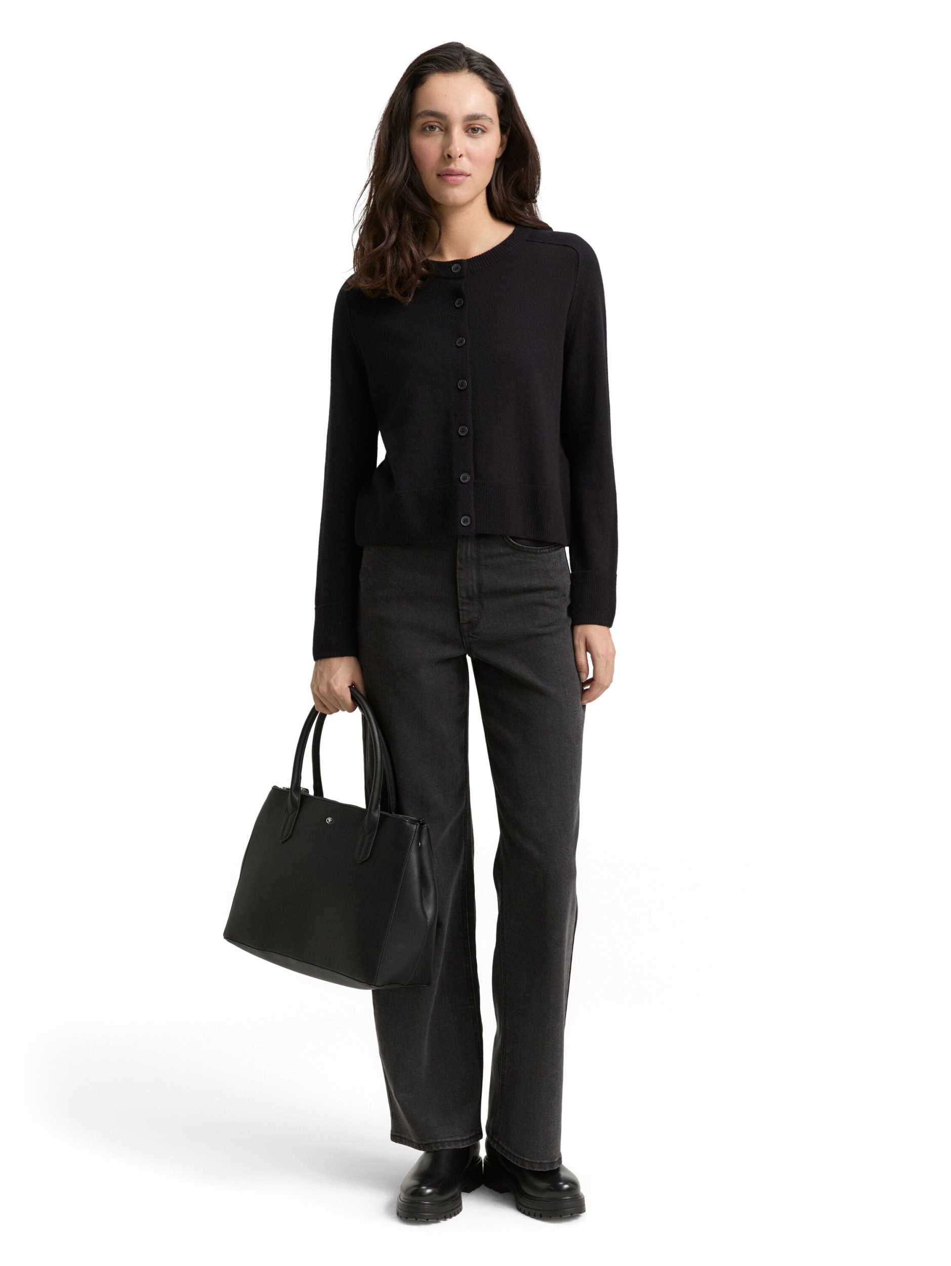 knit cardigan with saddle shou #3