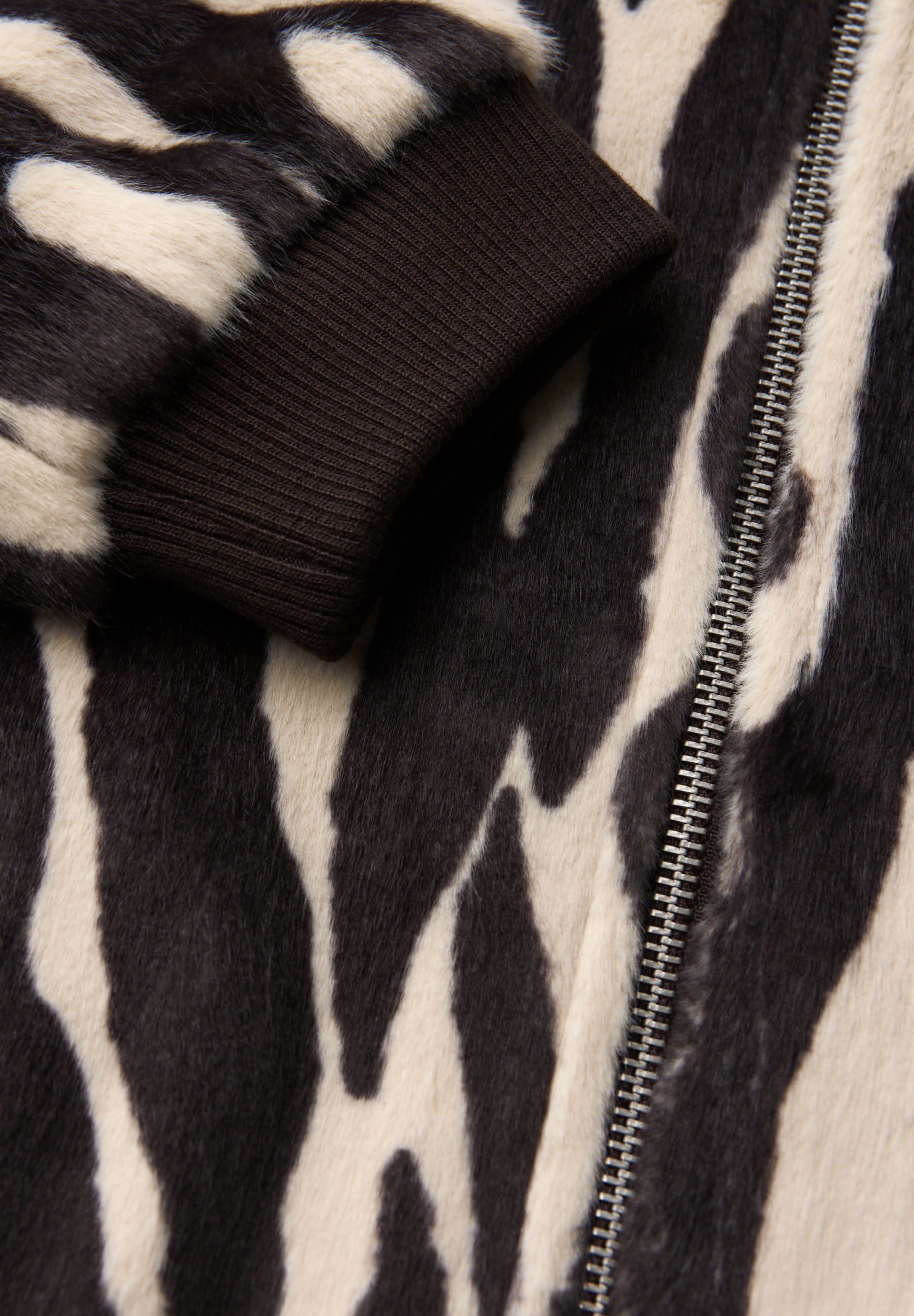 Zebra Fake Fur Bomber Jkt #2