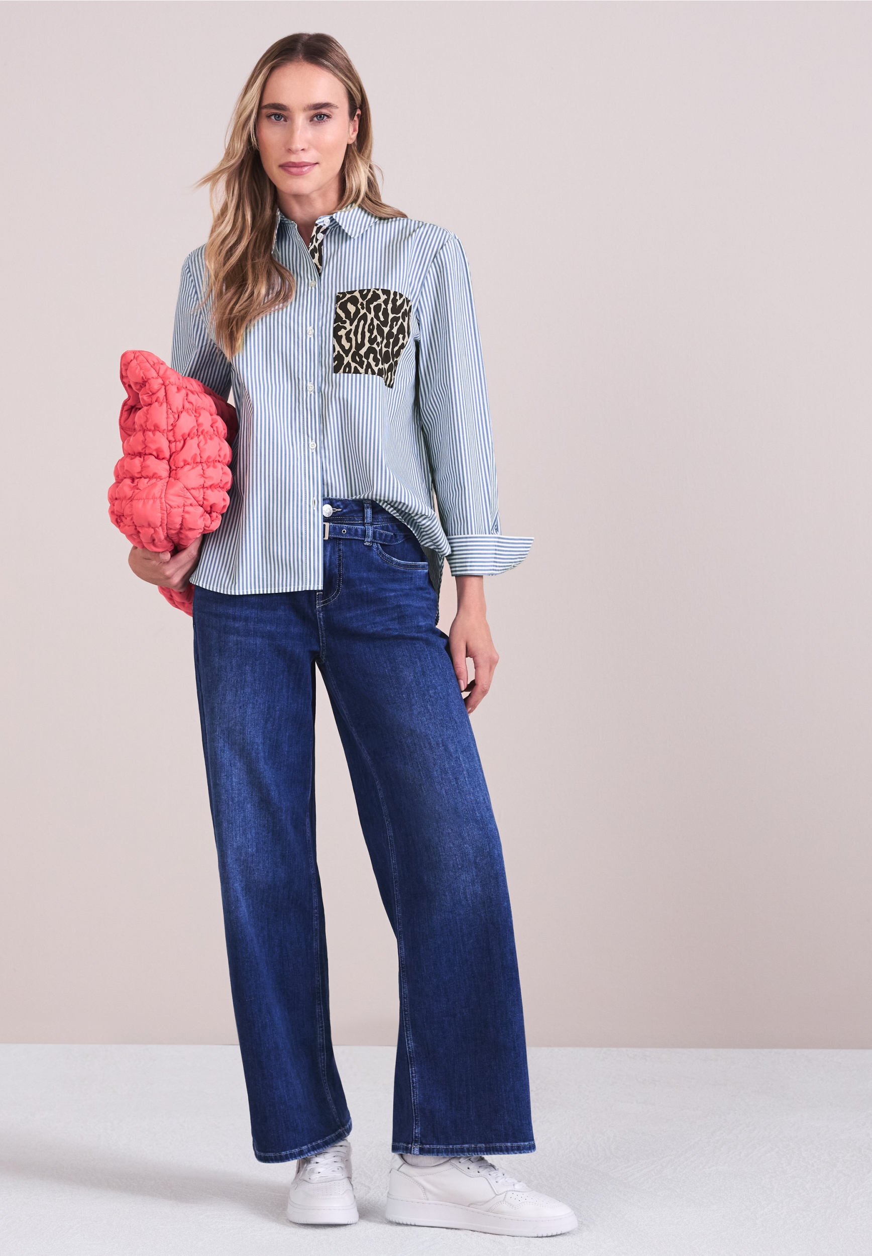 Striped shirtcollar blouse w p #5