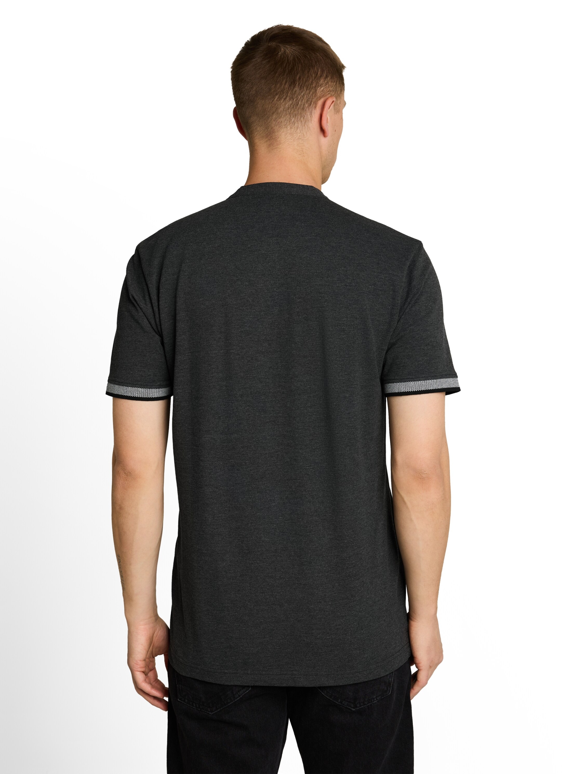 stand up collar two tone polo #4