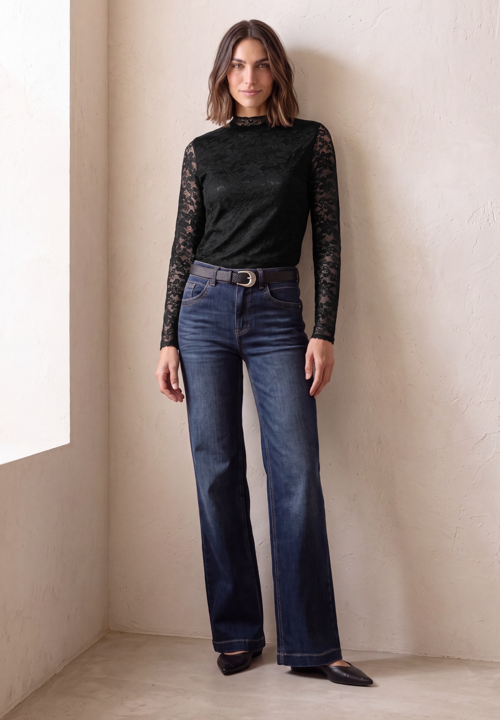 LTD QR lace turtle neck shirt #5