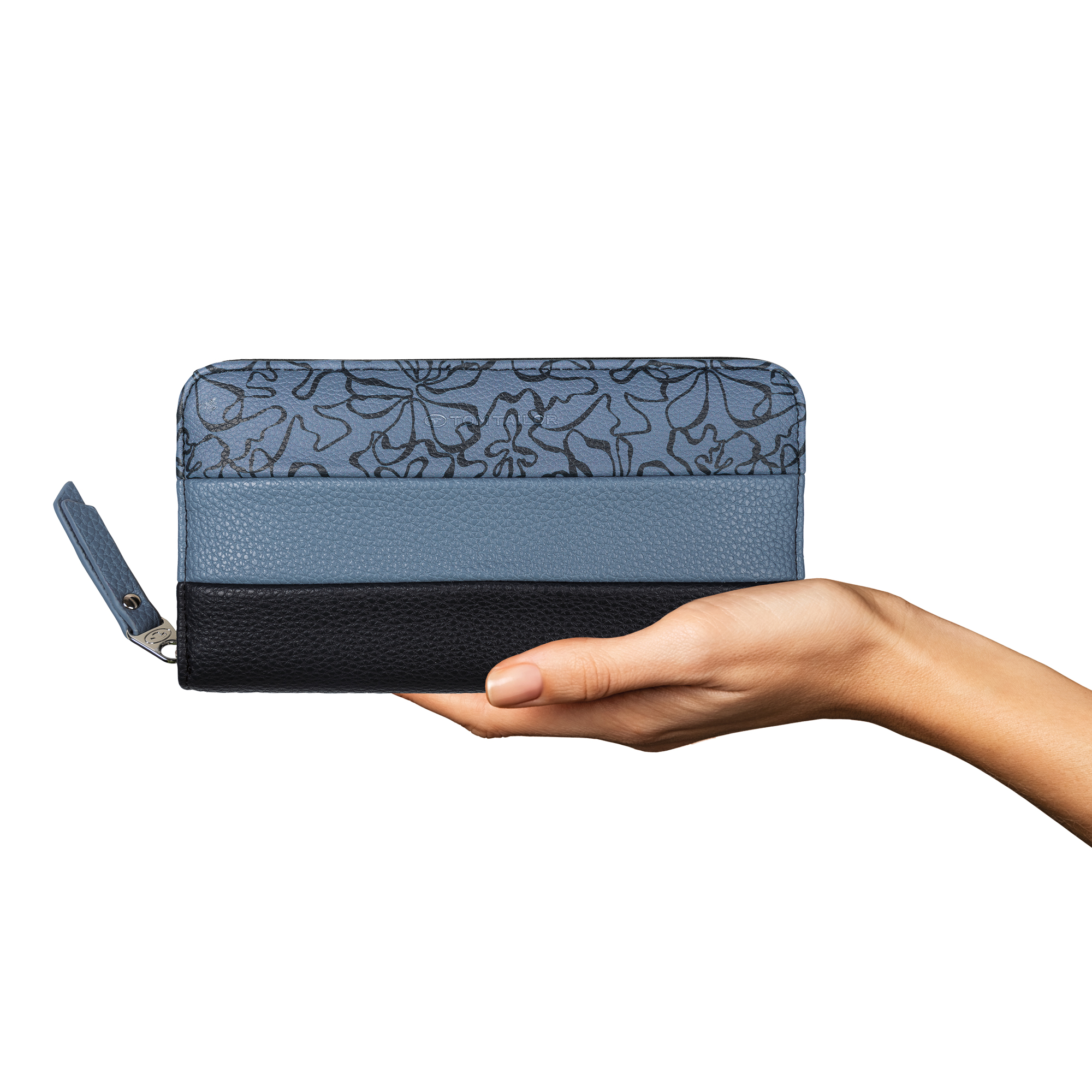 Ellen, Long zip wallet, flower blue #4