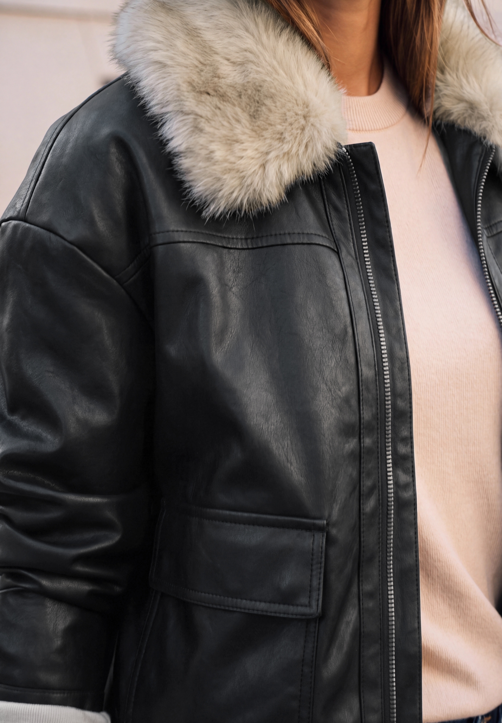 Studio PU Jkt w. Removable Fak #6
