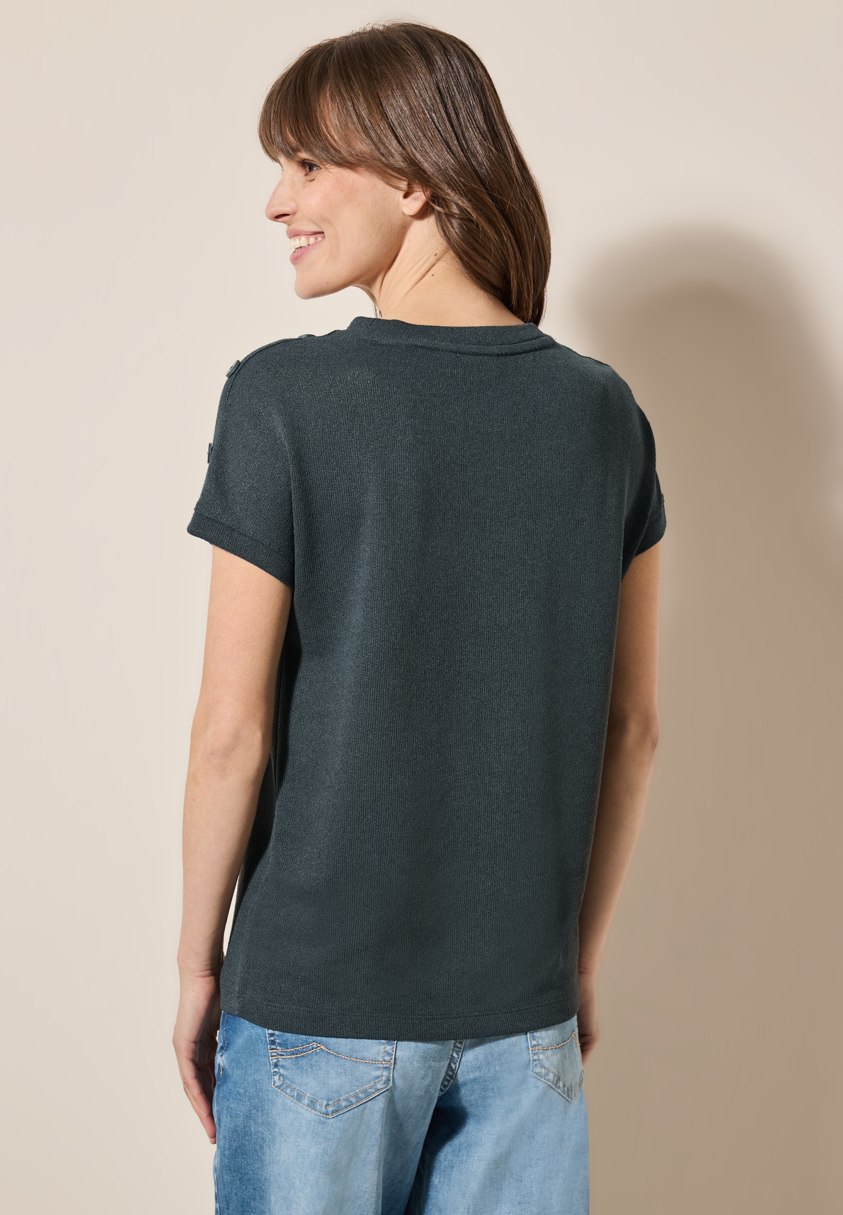 TOS Solid Crepe Button T-Shirt #4
