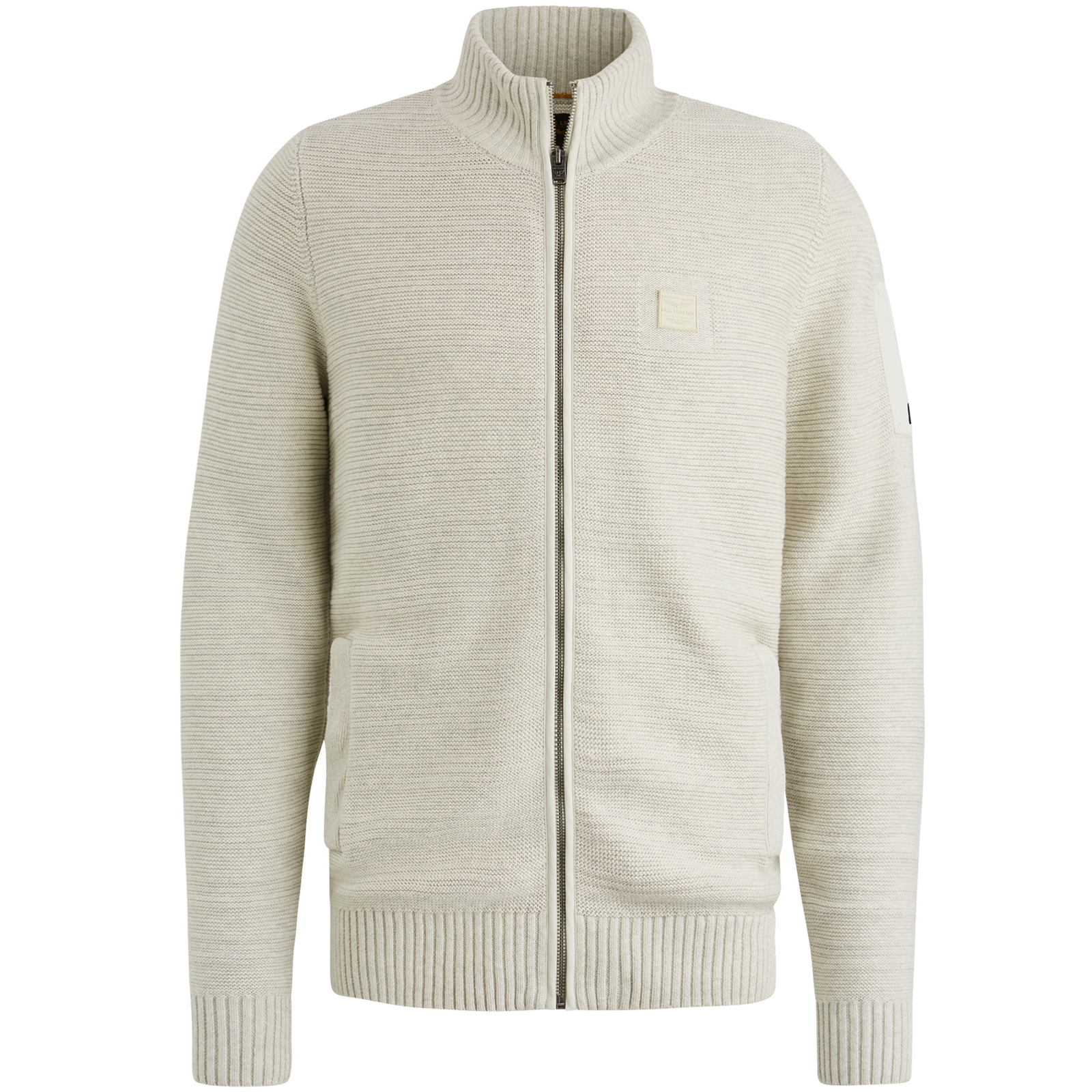 Zip jacket cotton structure knit #1