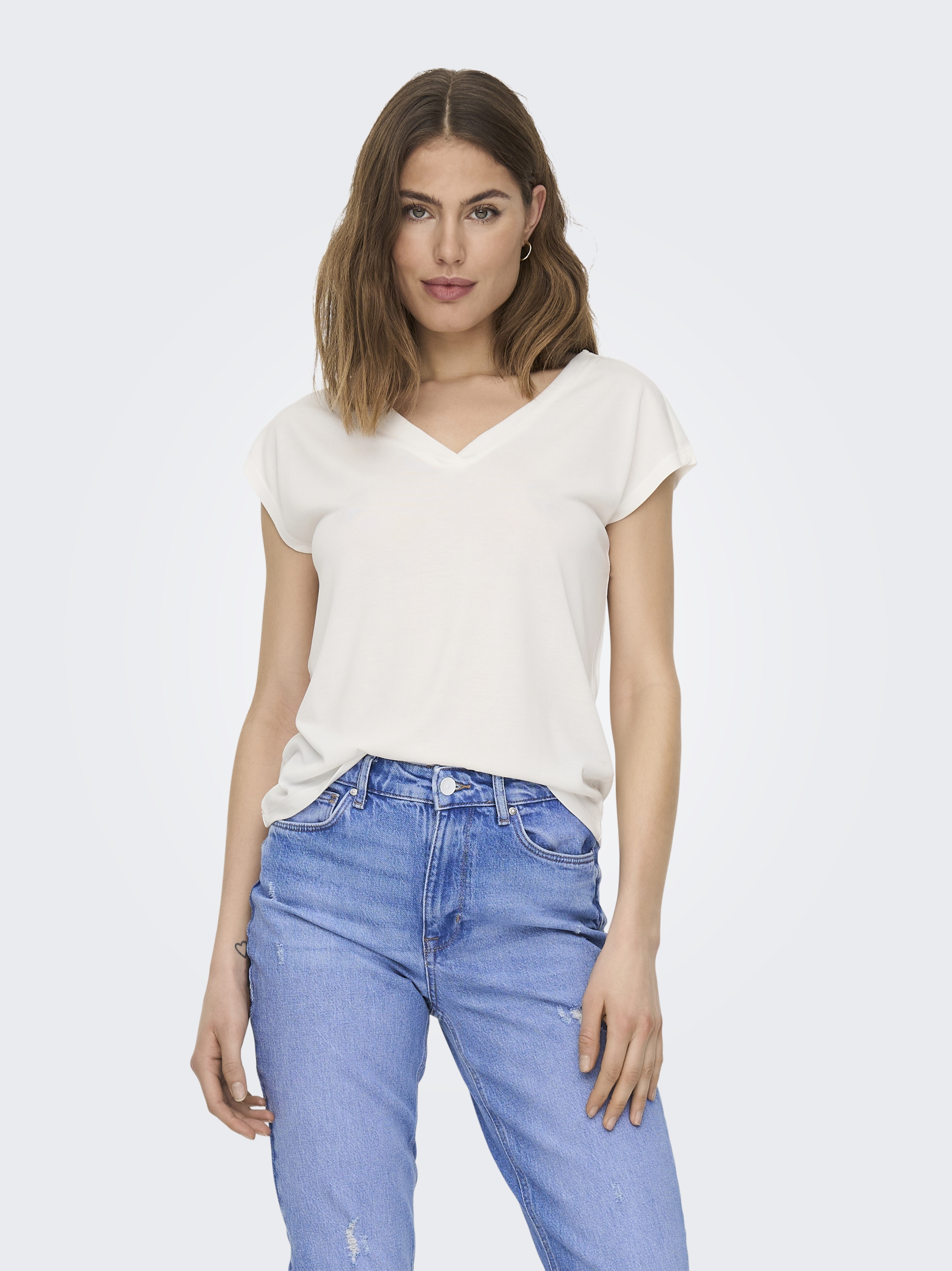 ONLFREE LIFE S/S MOD.V-NECK TOP JRS NOOS #4