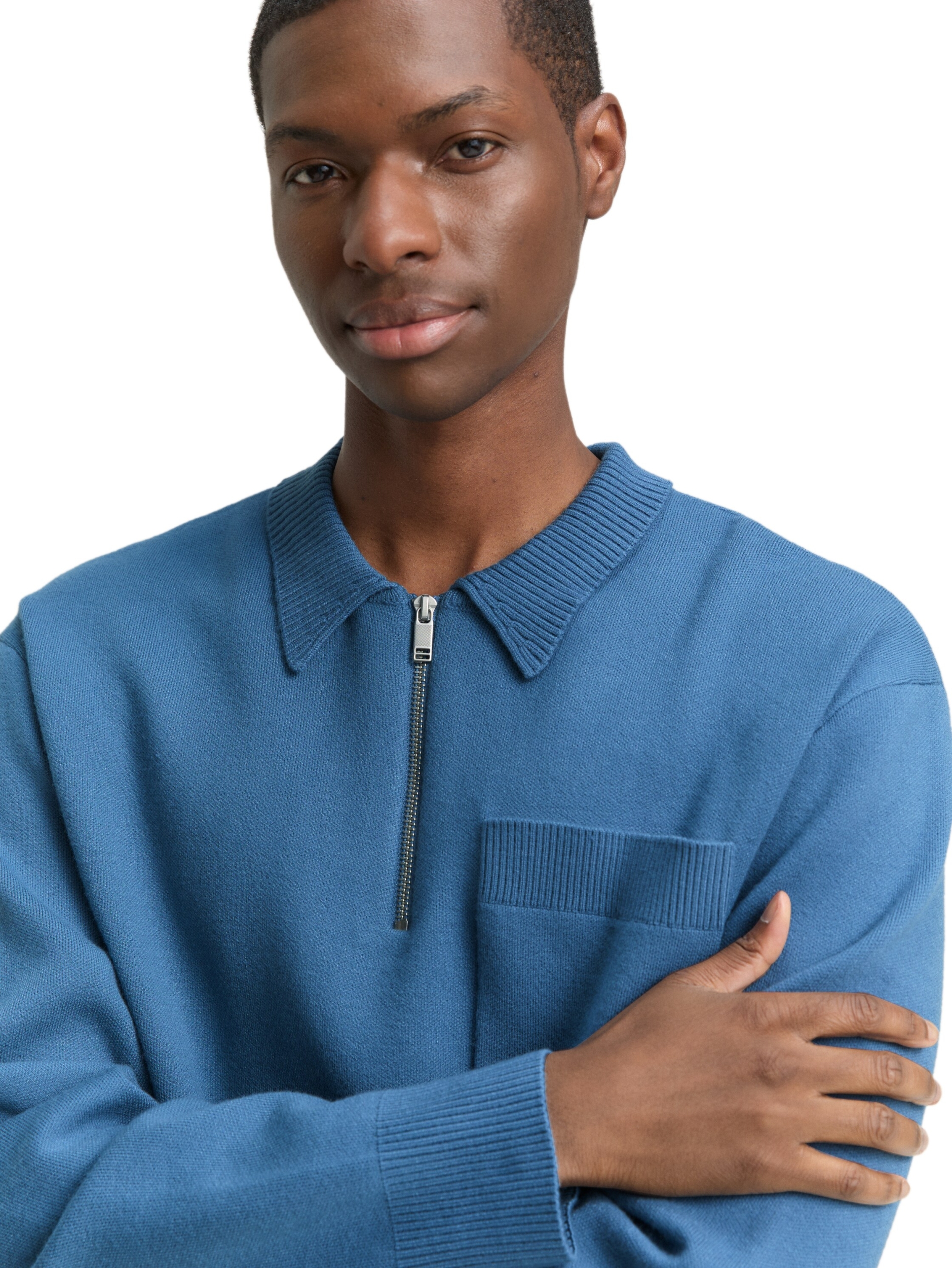 relaxed knitted zip polo #5