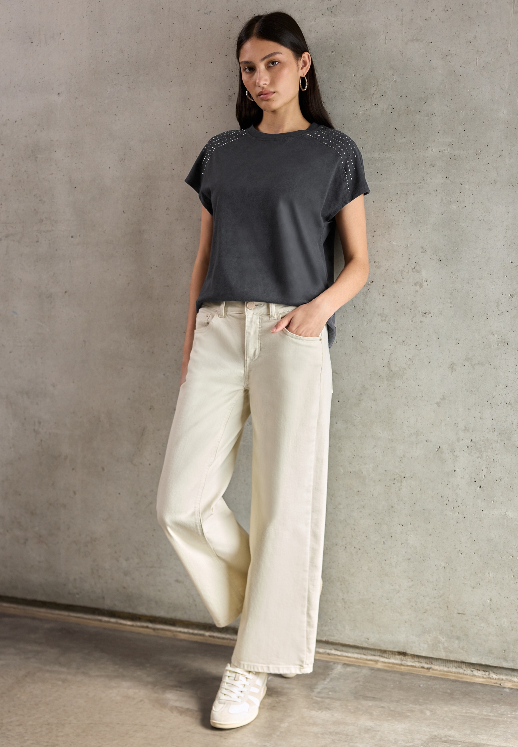 washed shirt w.stone shoulder #5