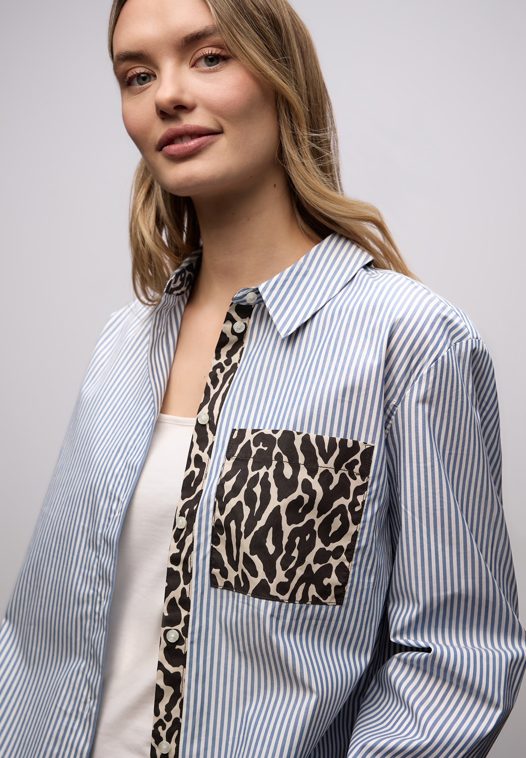 Striped shirtcollar blouse w p #7