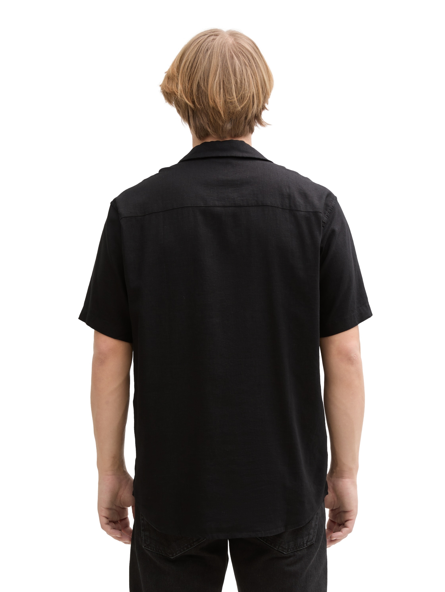 Relaxed Fit Kurzarmhemd mit Leinenanteil #4