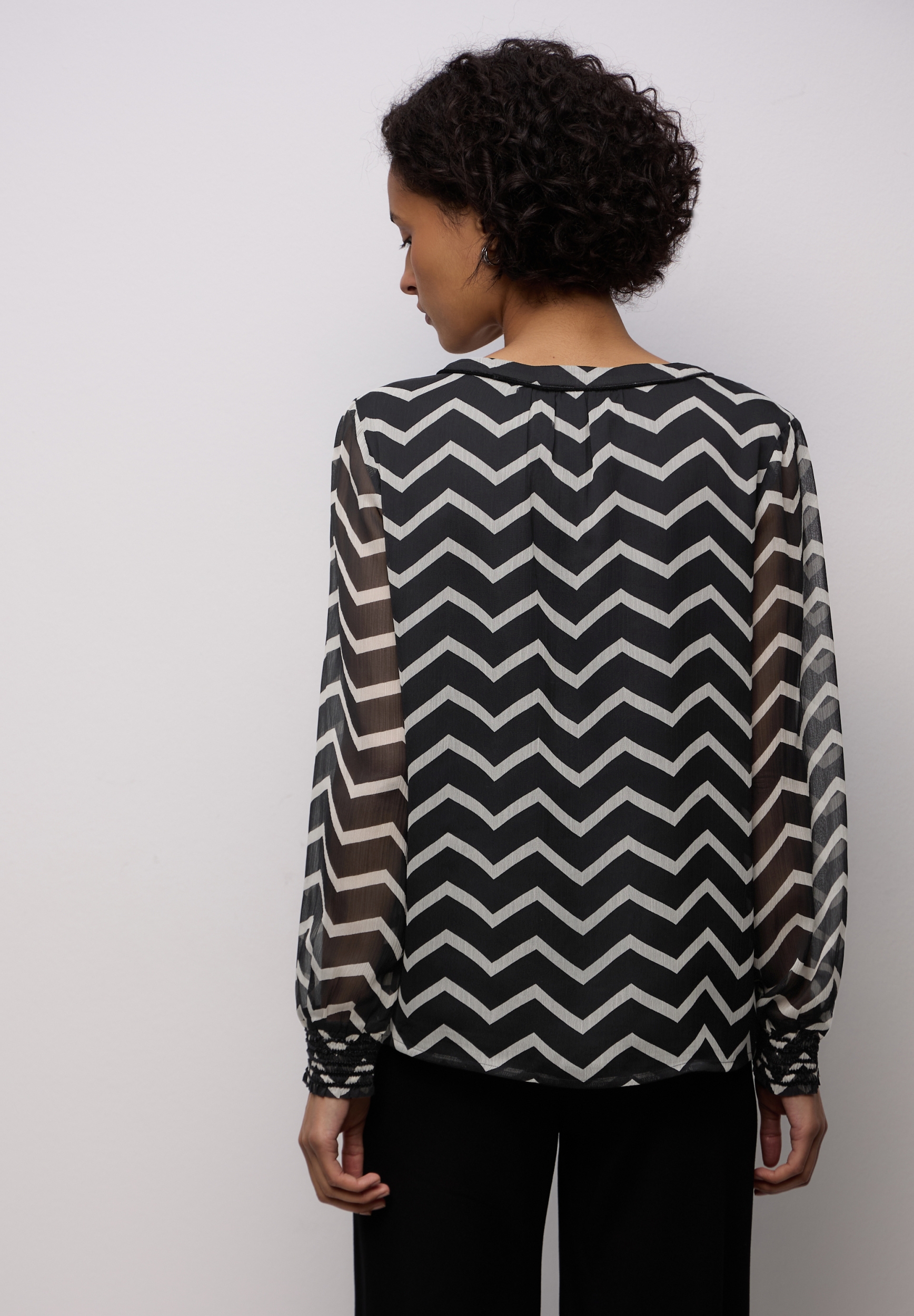 Chiffon tunic blouse w velvet #4