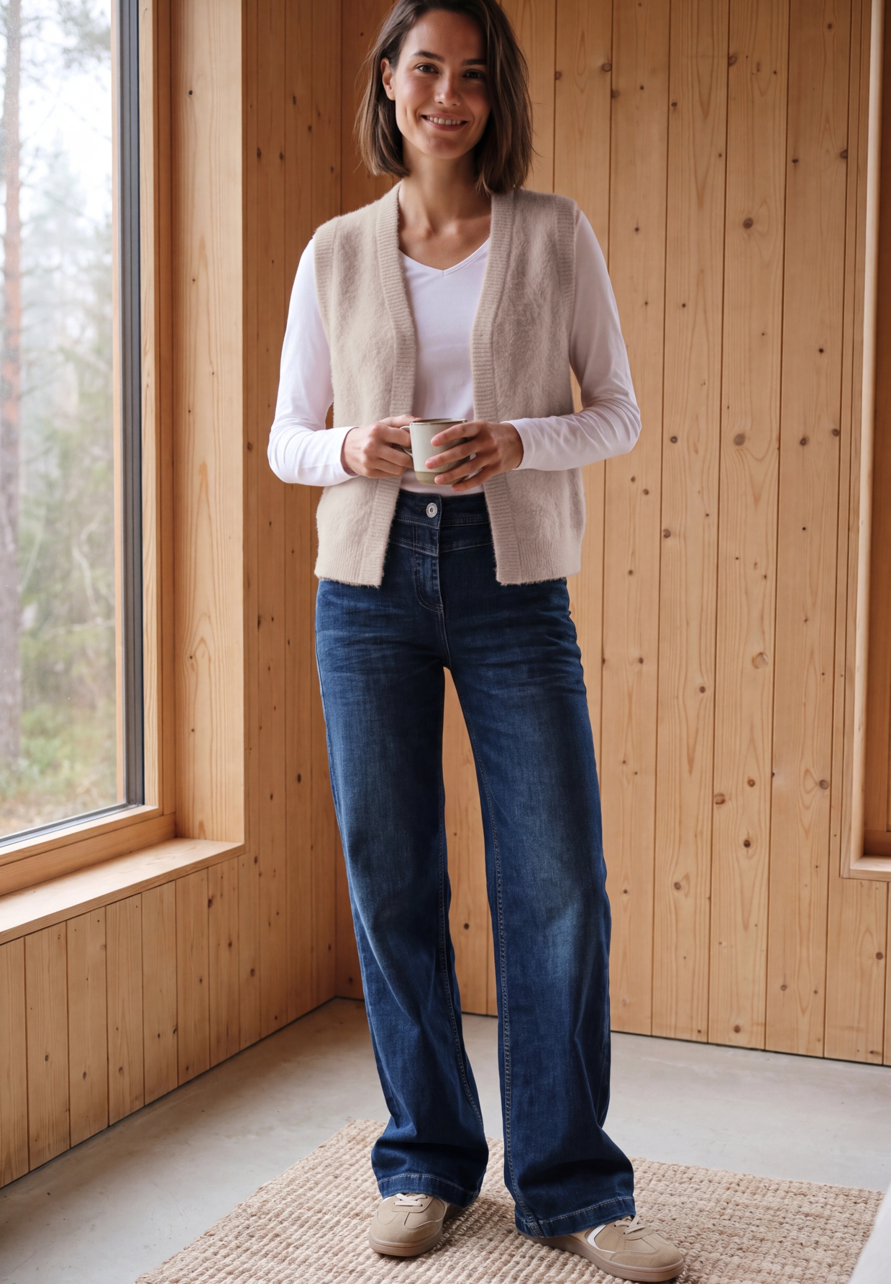 TOS open feather yarn vest #3