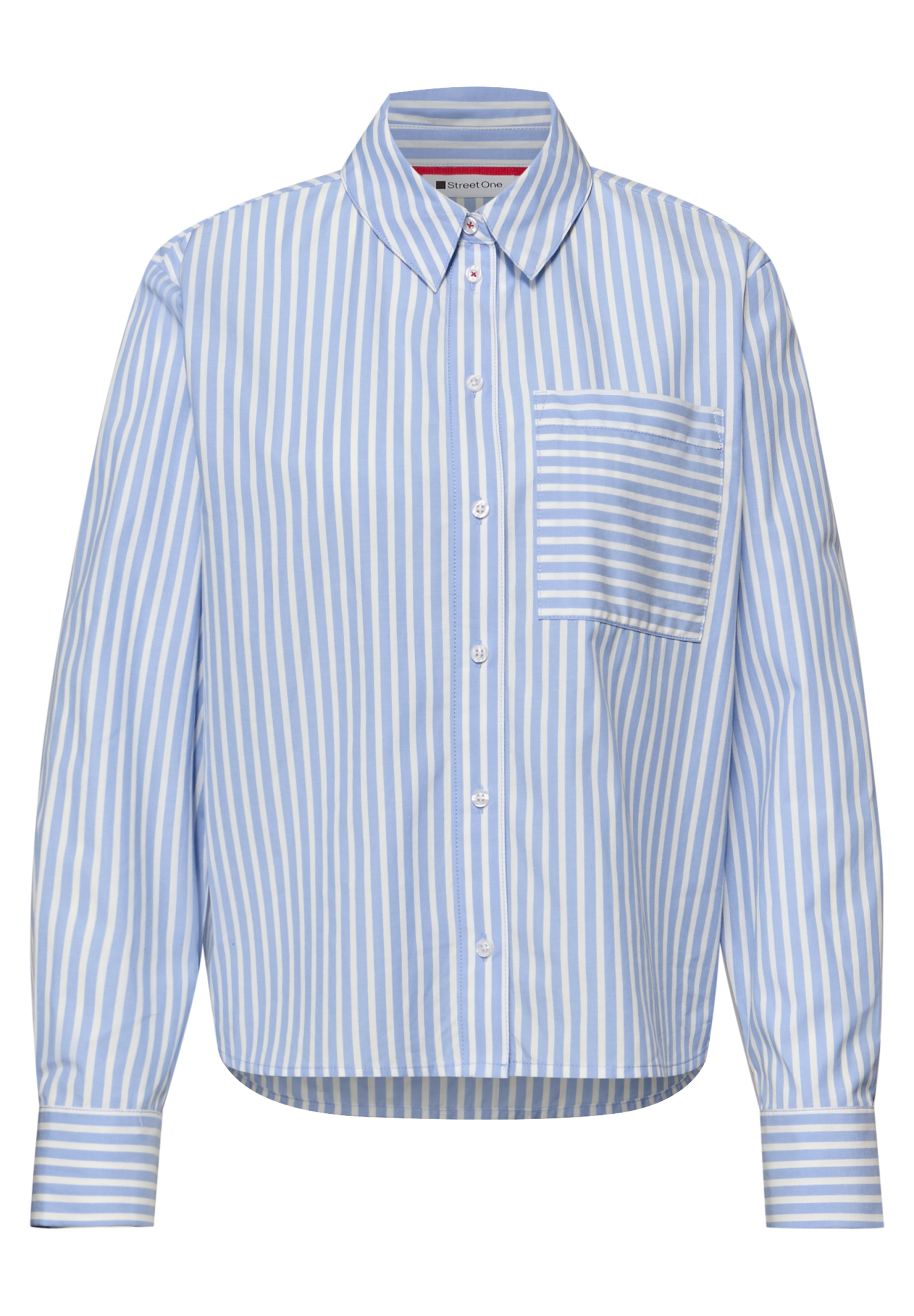 Striped shirtcollar blouse w b #1