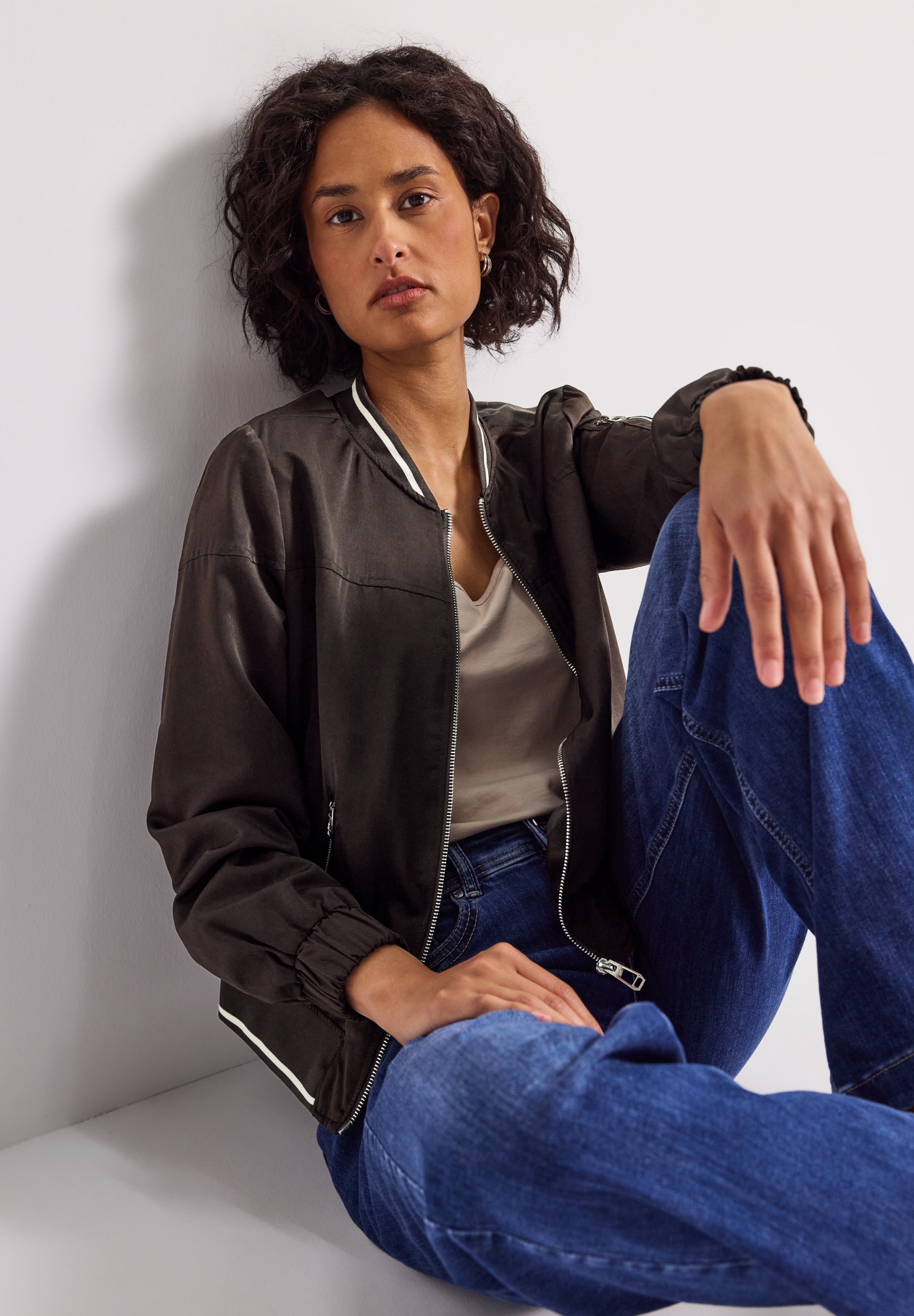 Satin Bomber Blouson Jkt w. Co #6