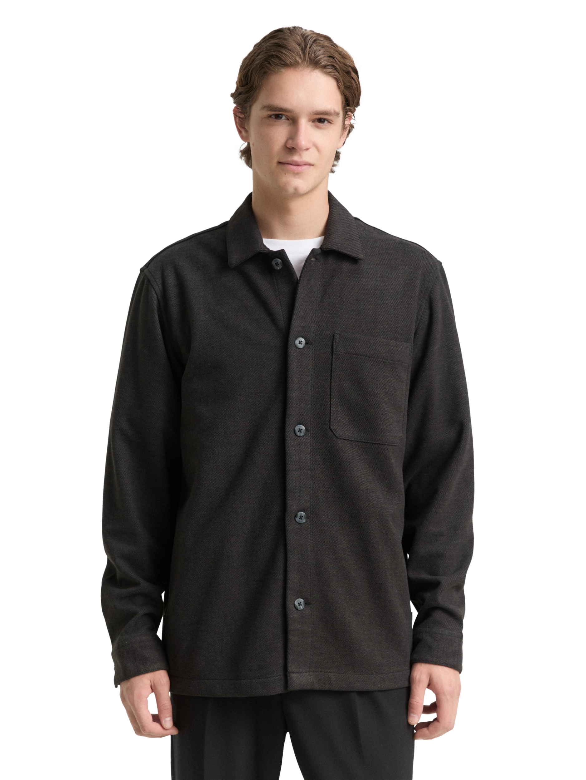 brushed twill overshirt #6