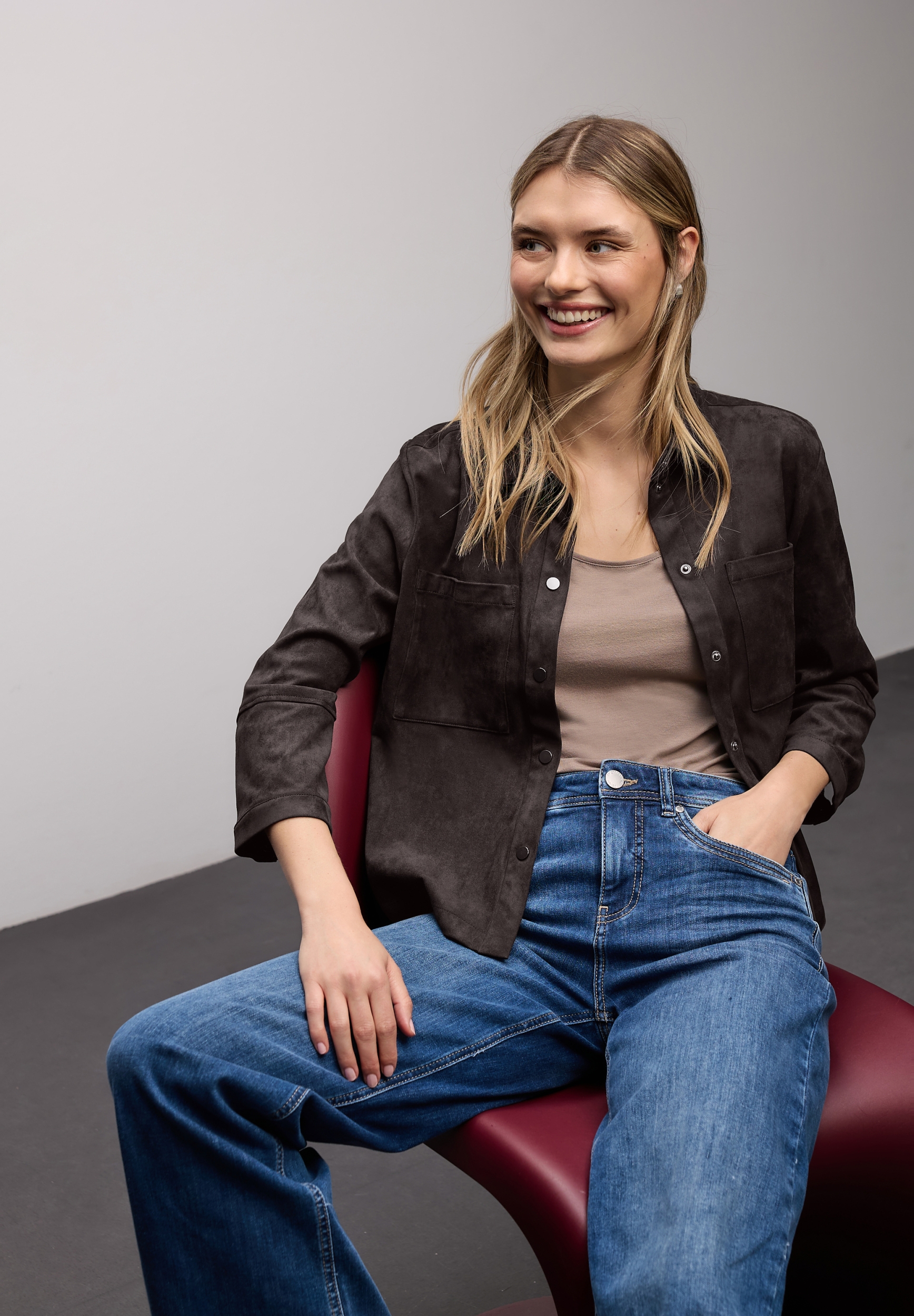 Velours shirtcollar blouse w p #6