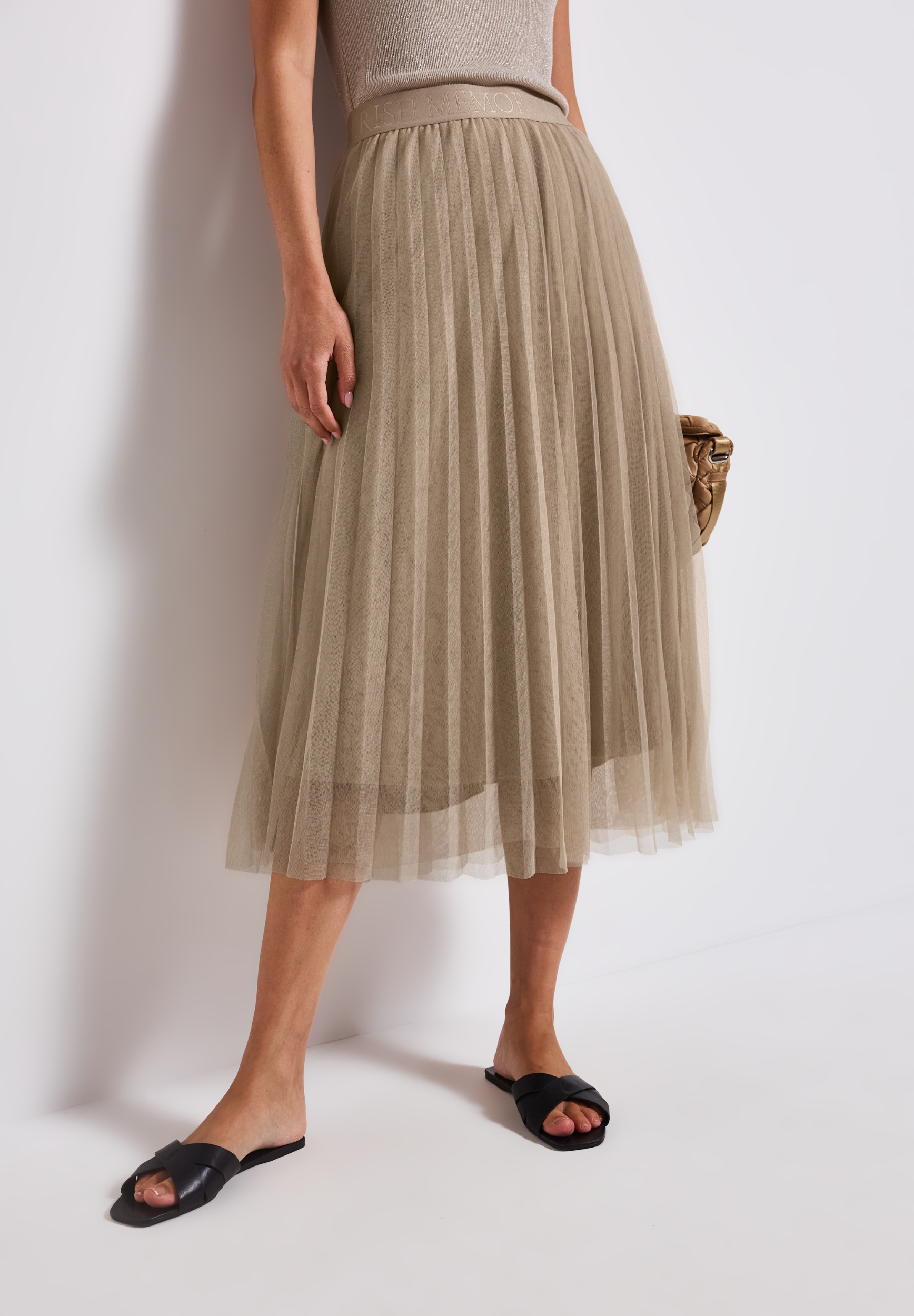 Midi Plissee Tuell skirt solid #5