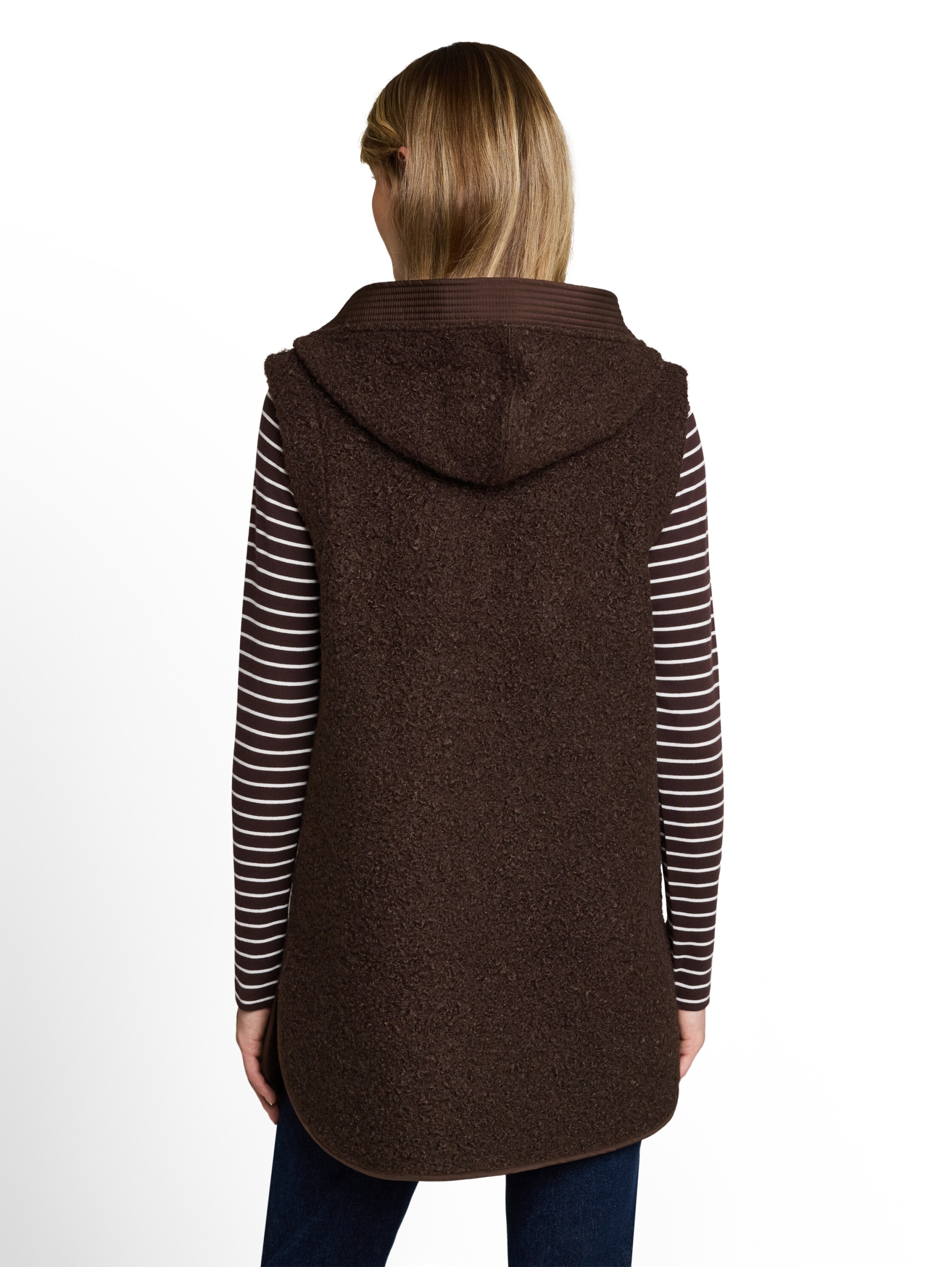 Sweatshirt long vest with hood #10