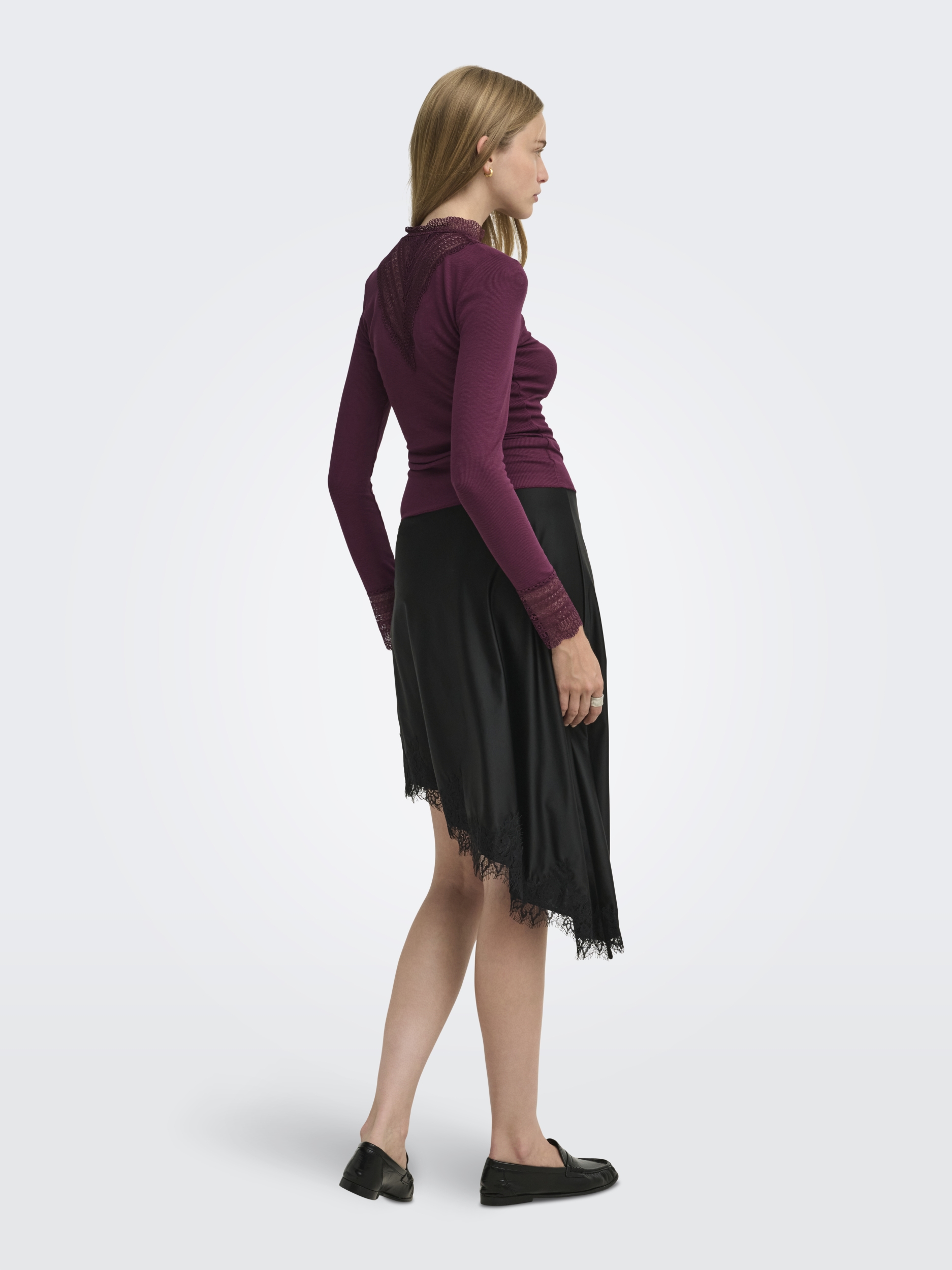 ONLTILDE L/S HIGH NECK LACE TOP JRS NOOS #5