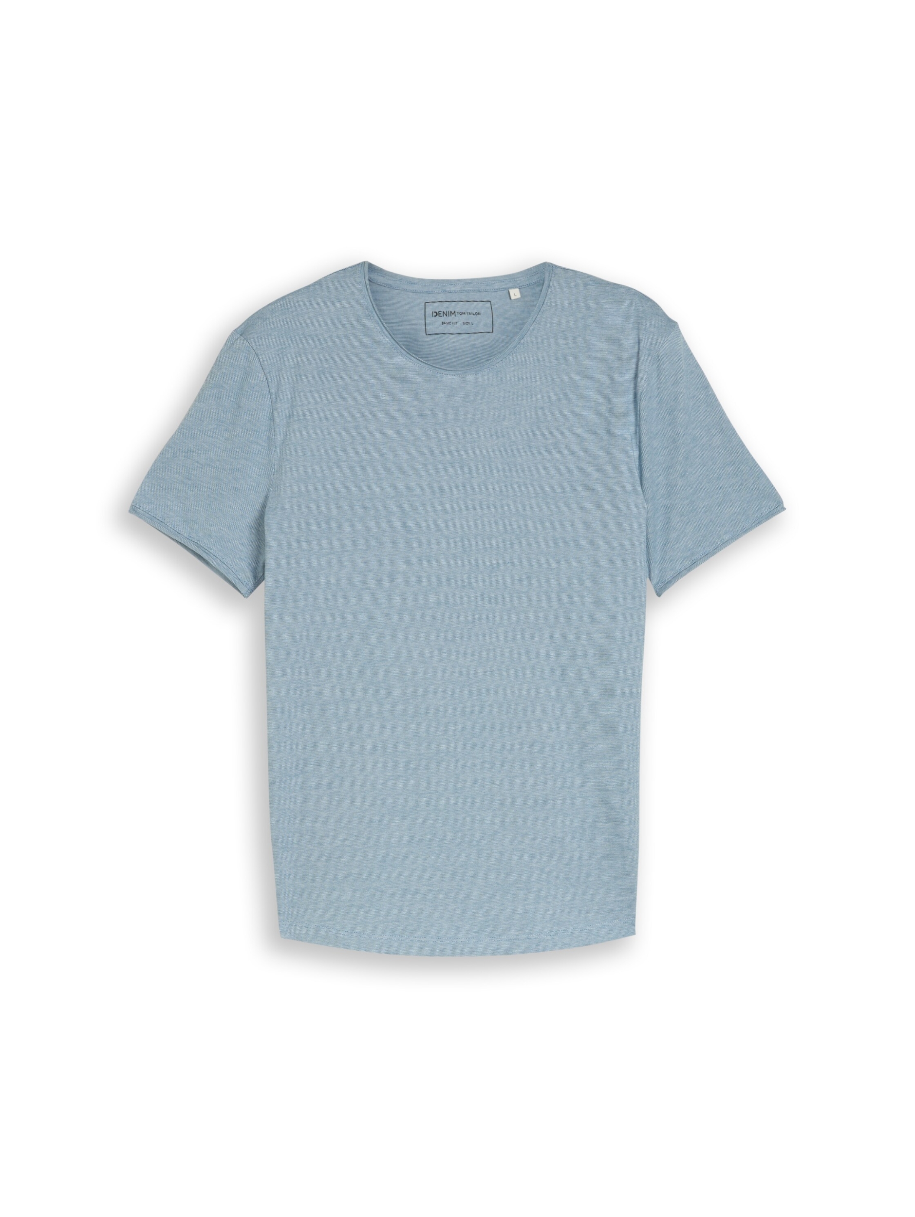 rounded hem finestripe t-shirt #1