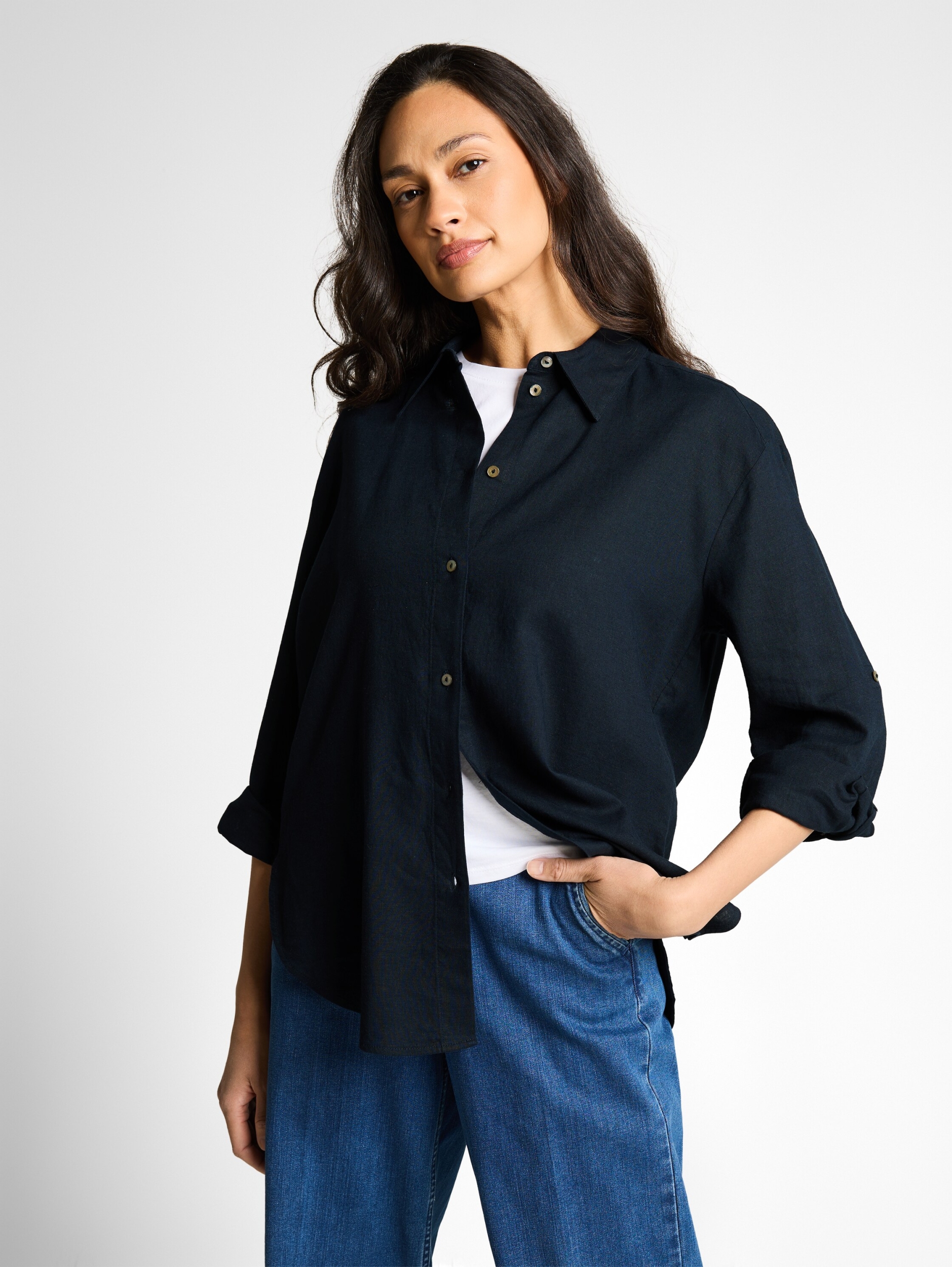 blouse shirt with linen #7