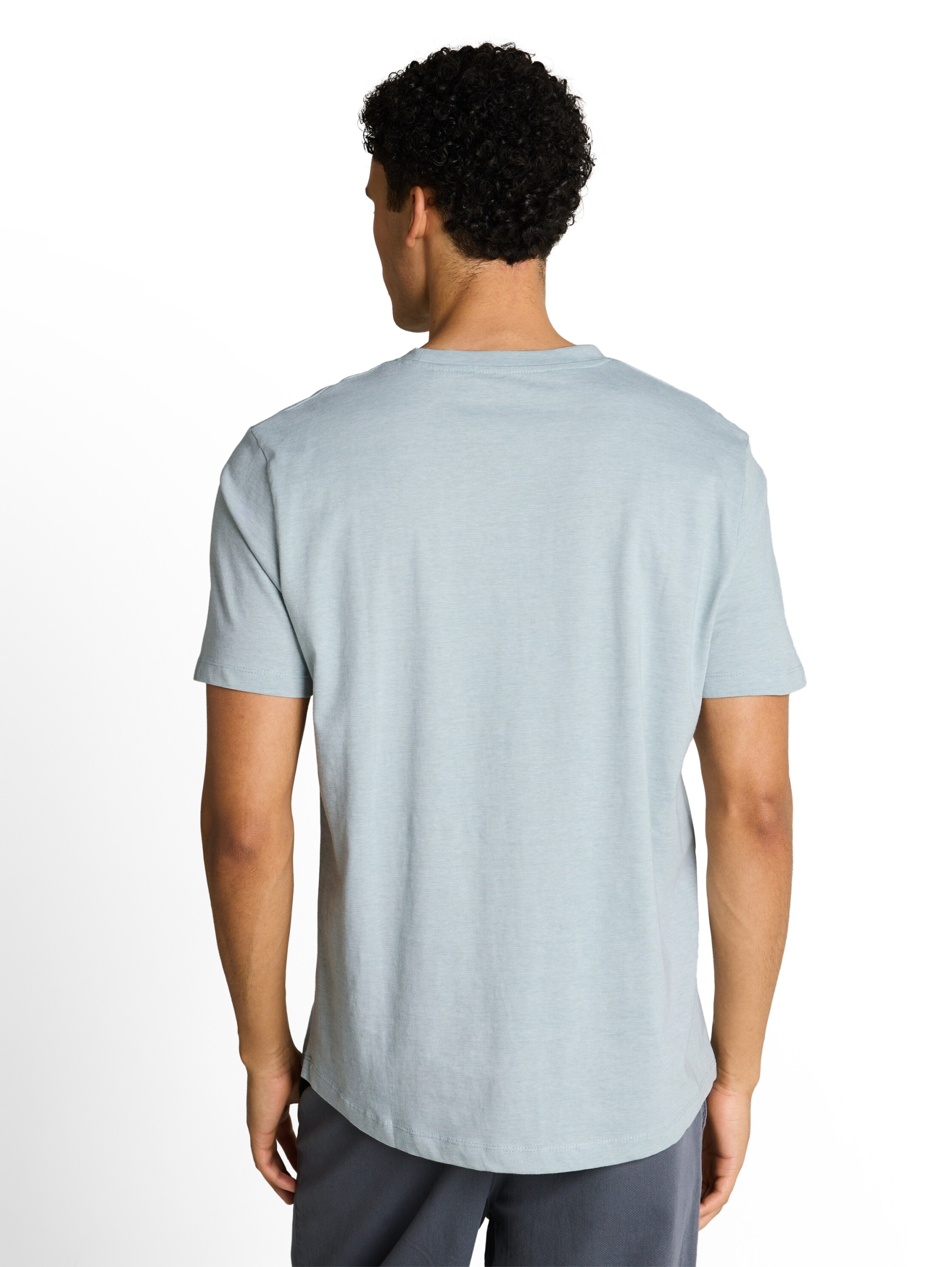 rounded hem finestripe t-shirt #4