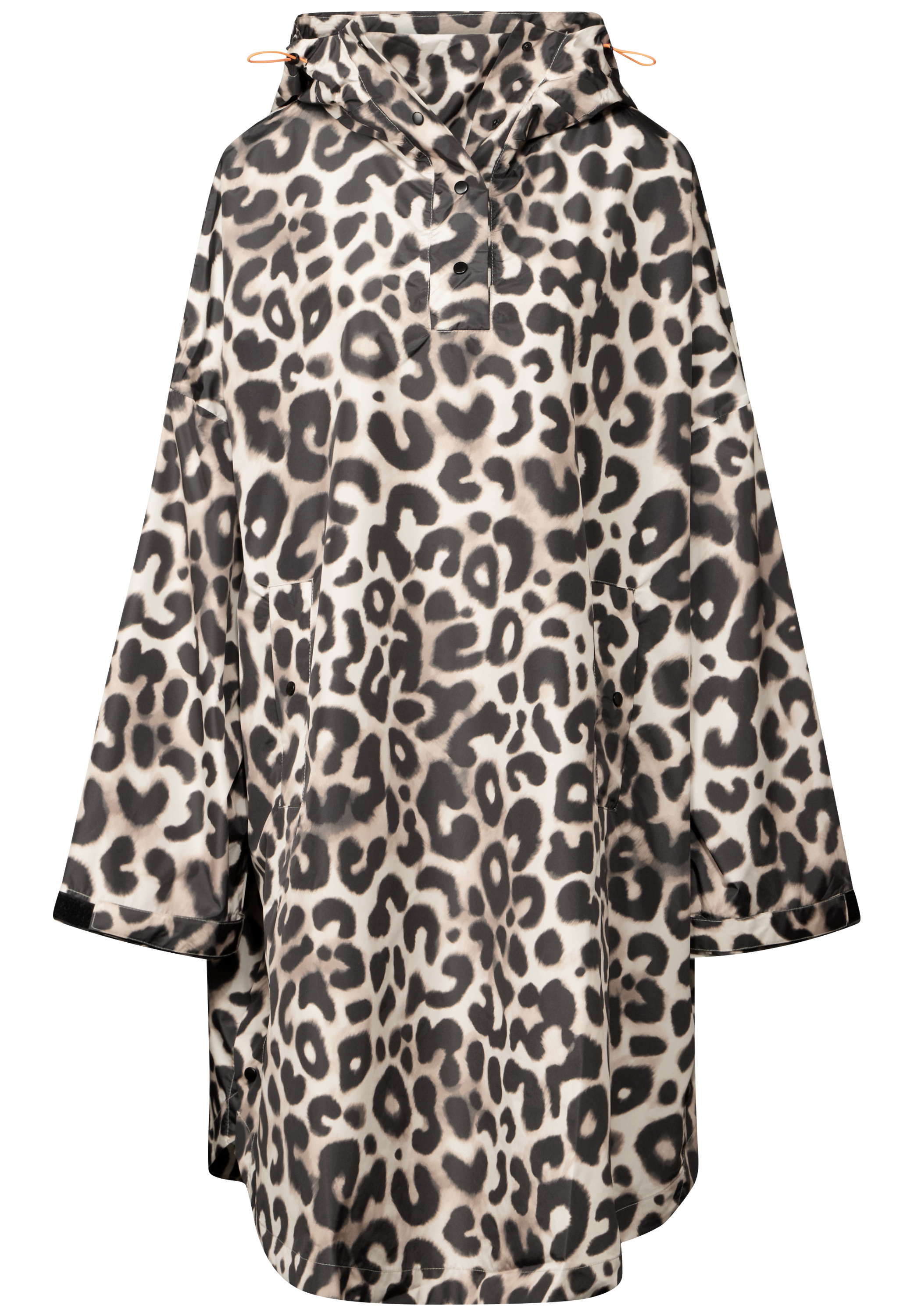 Kapuzen-Poncho mit Print
