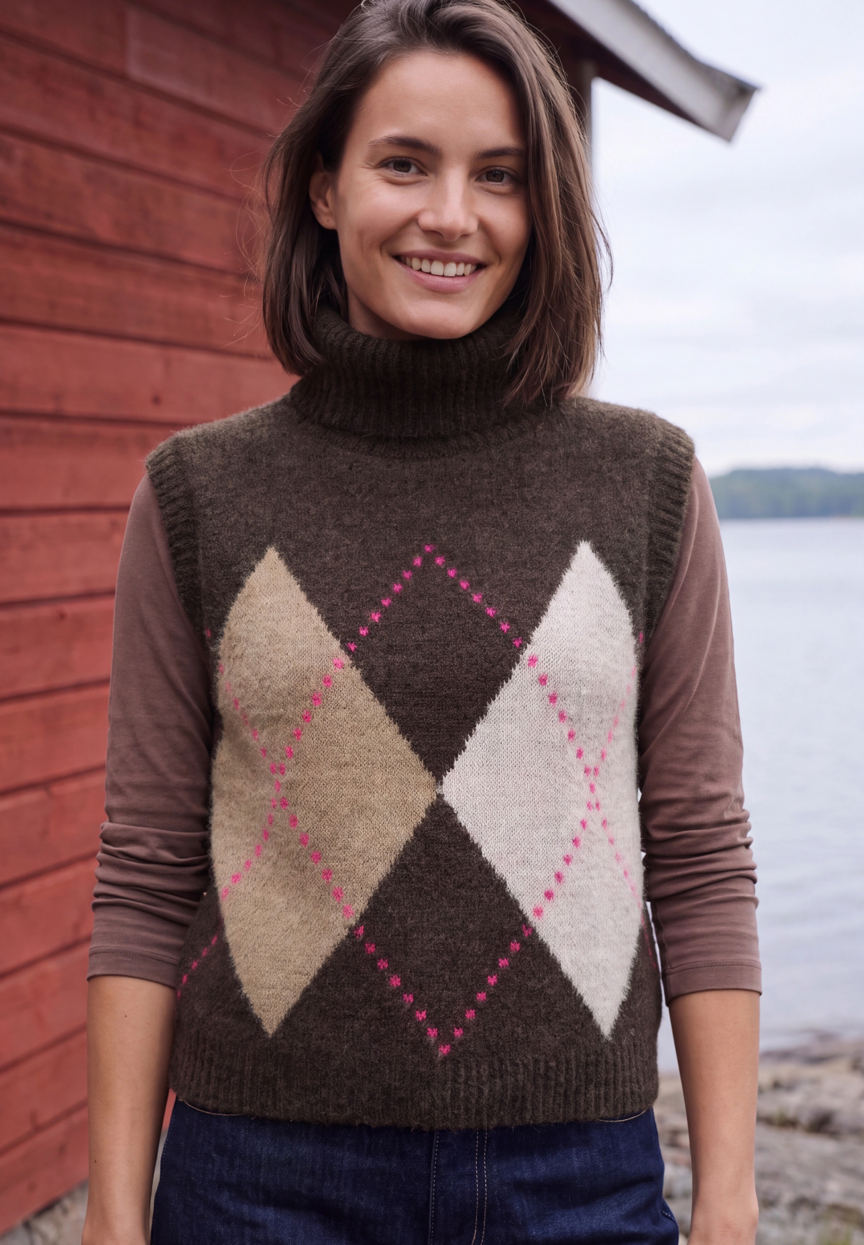 TOS Featheryarn argyle vest #6