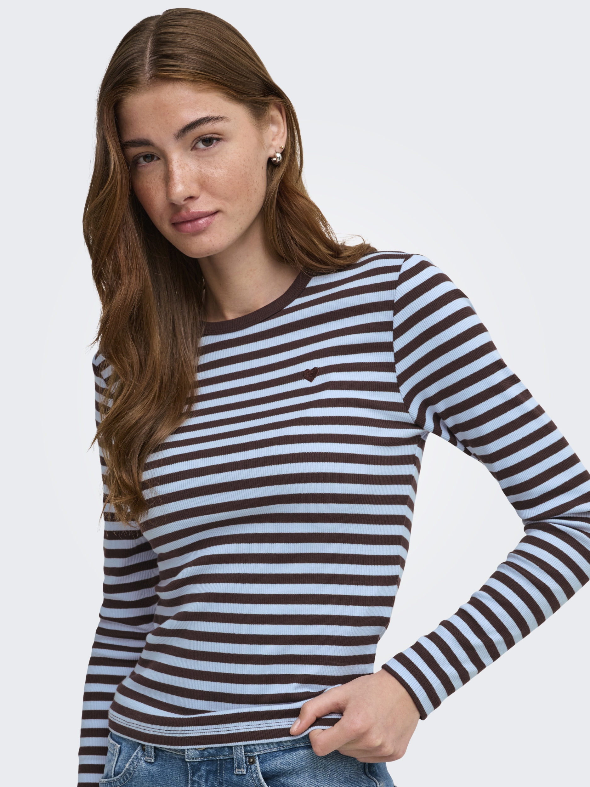 ONLVAL L/S O-NECK STRIPE TOP JRS #7