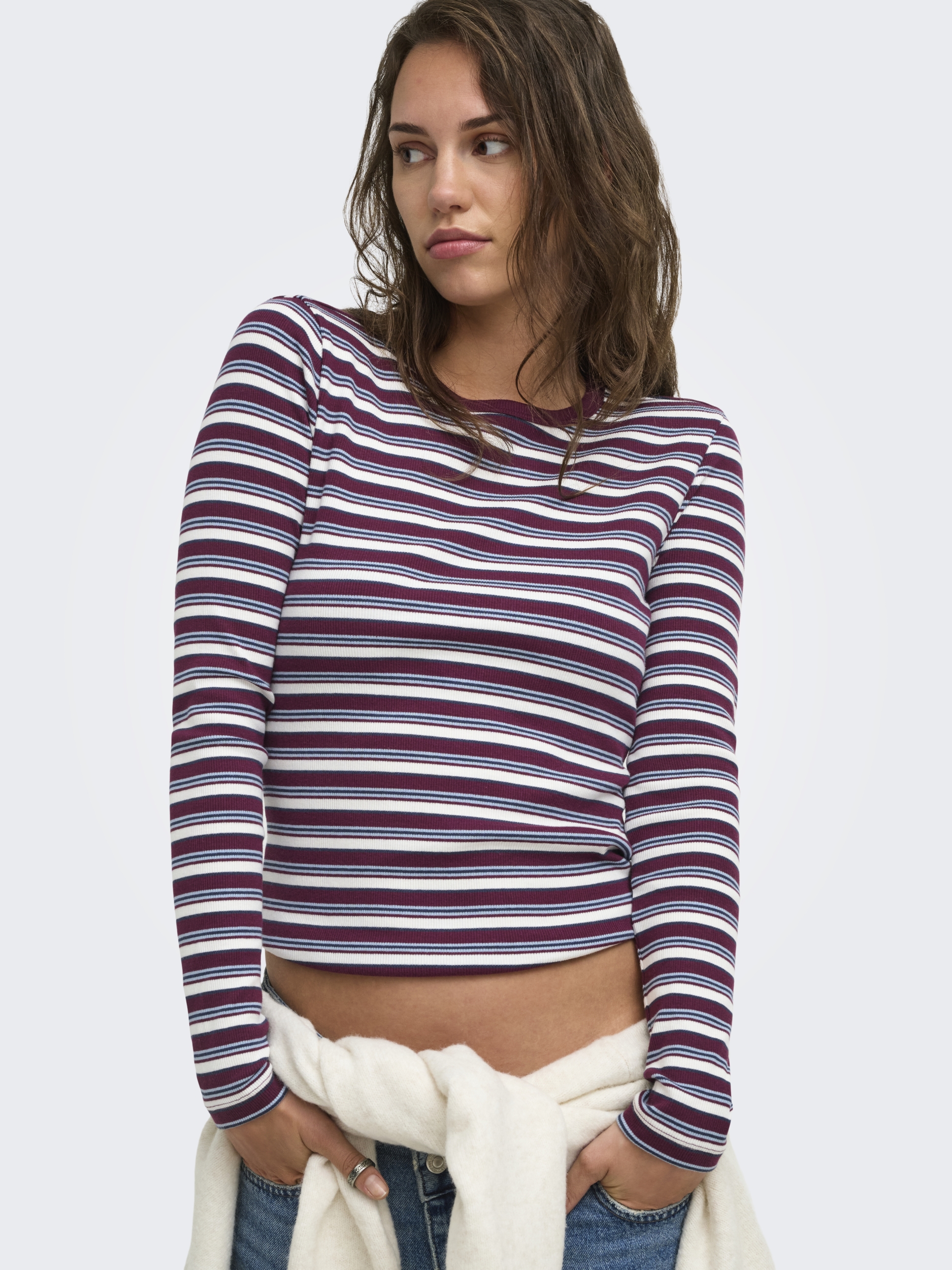 ONLVAL L/S O-NECK STRIPE TOP JRS #7