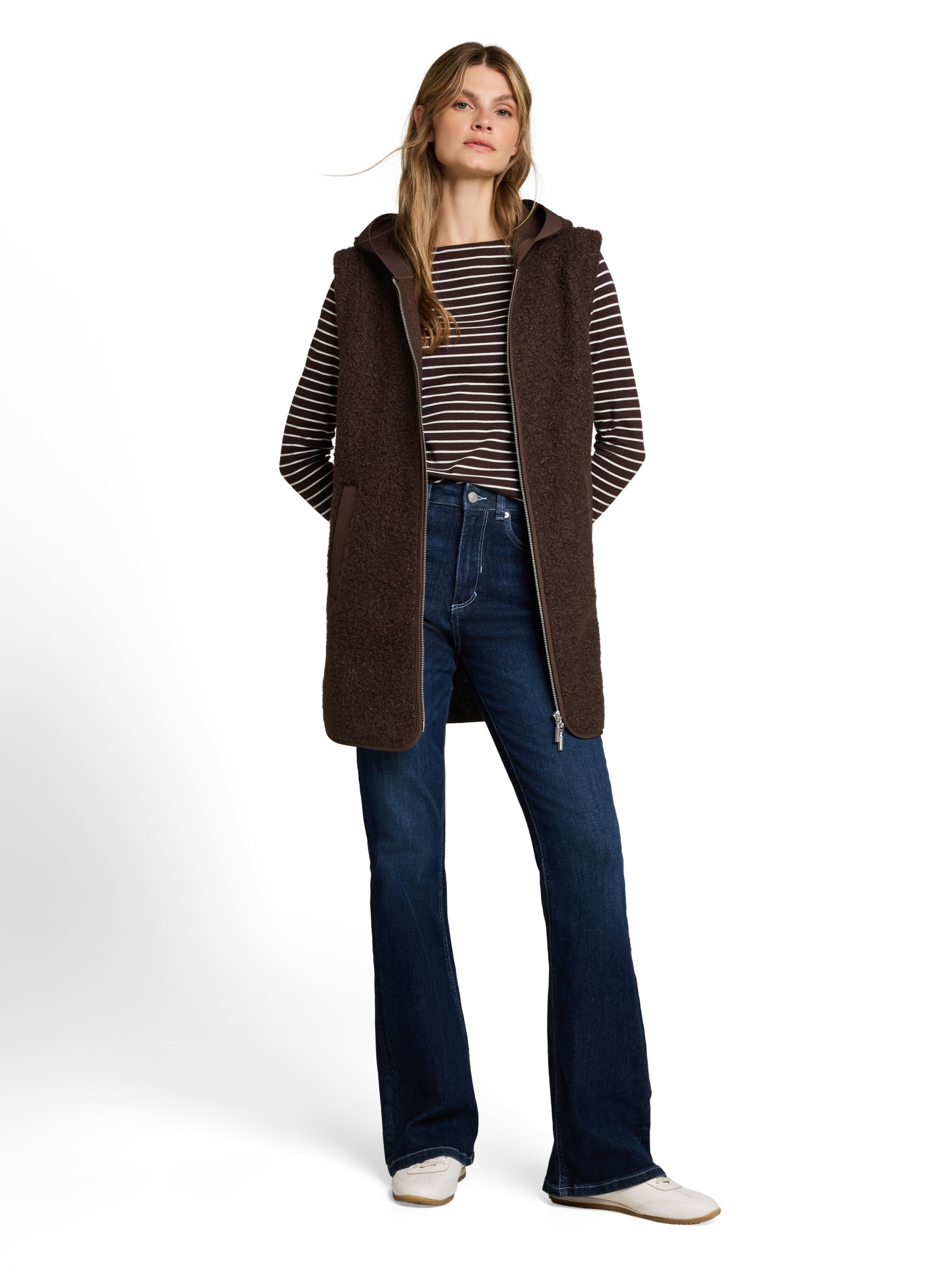 Sweatshirt long vest with hood #9