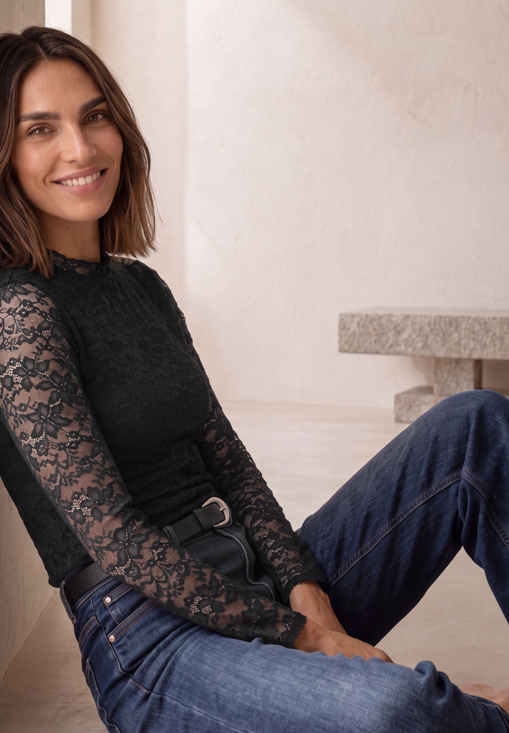LTD QR lace turtle neck shirt #3