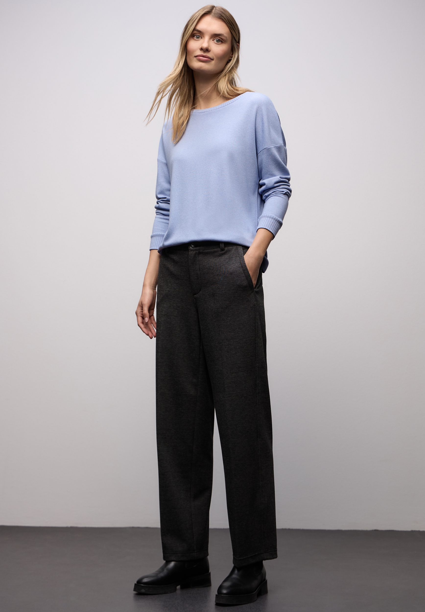 melange shirt w.rib details #5