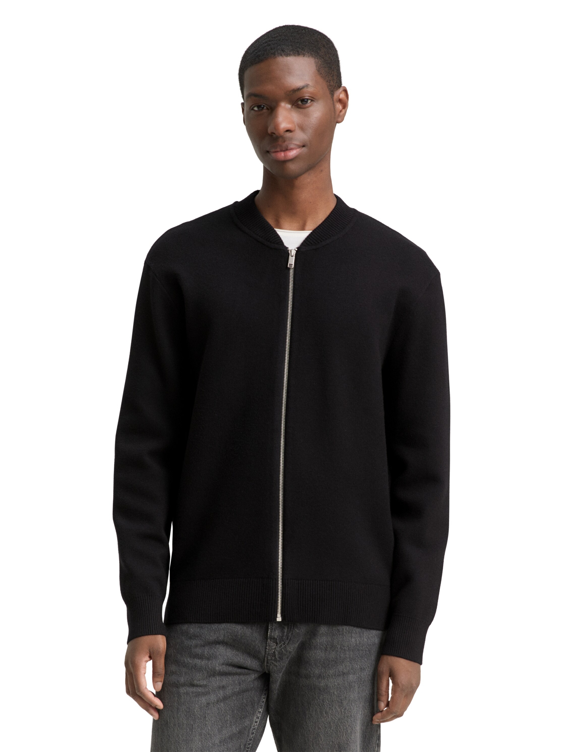 basic knitted bomber jacket #6