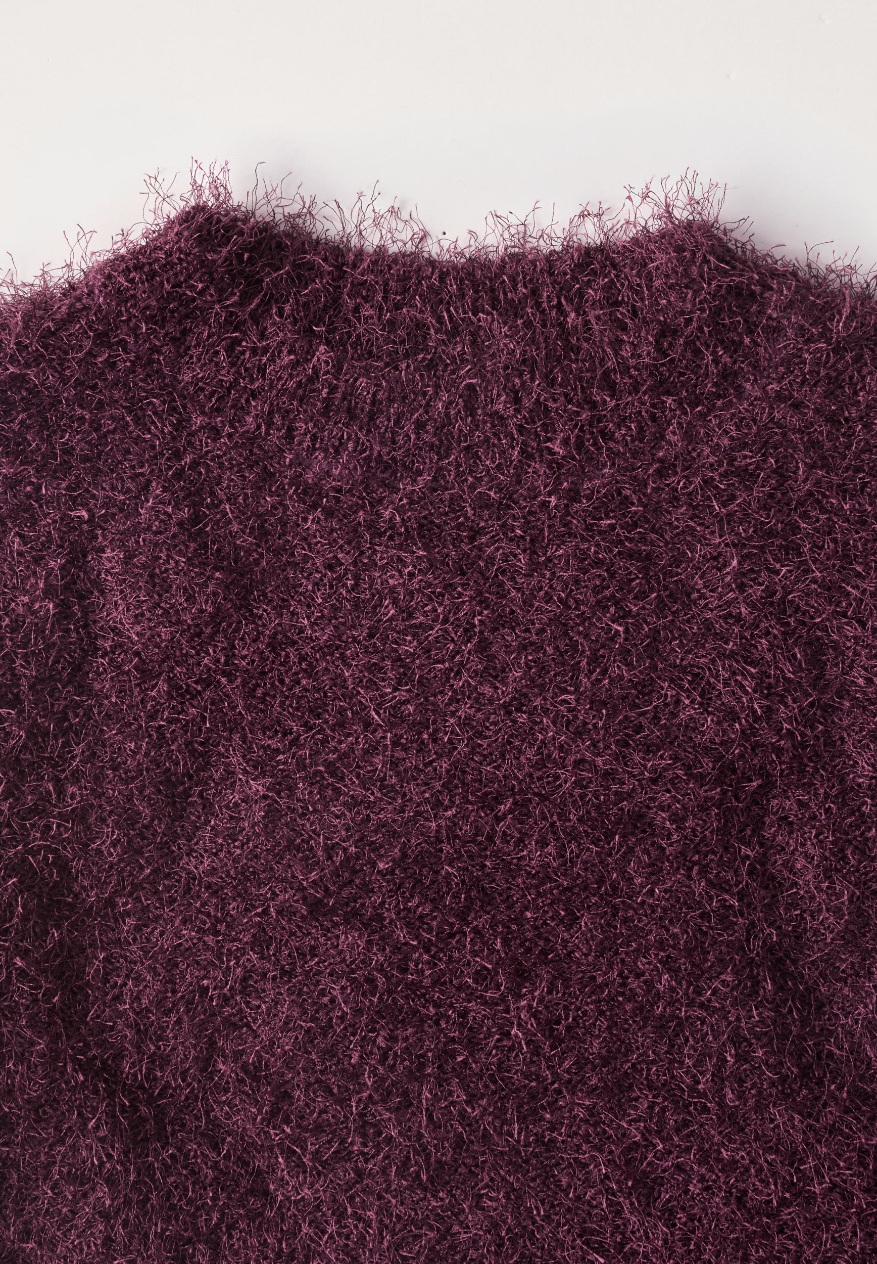 rounded neck fringe sweater #2