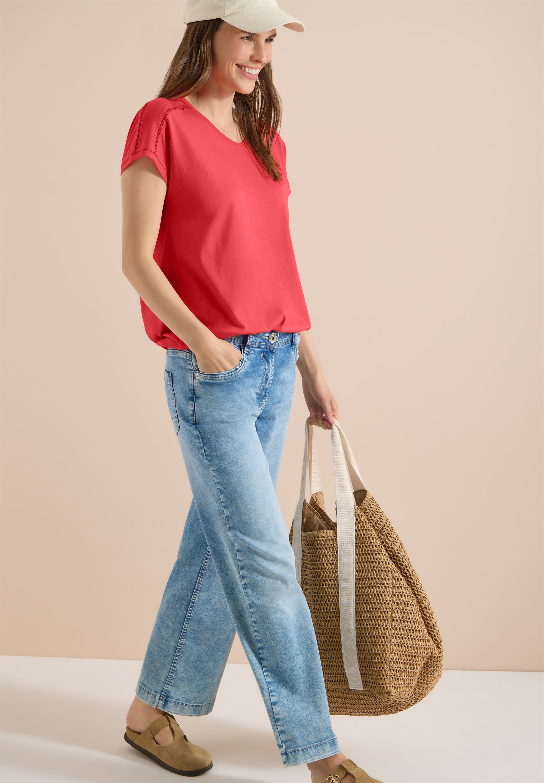 NOS Solid Lace Shoulder T-Shir #5