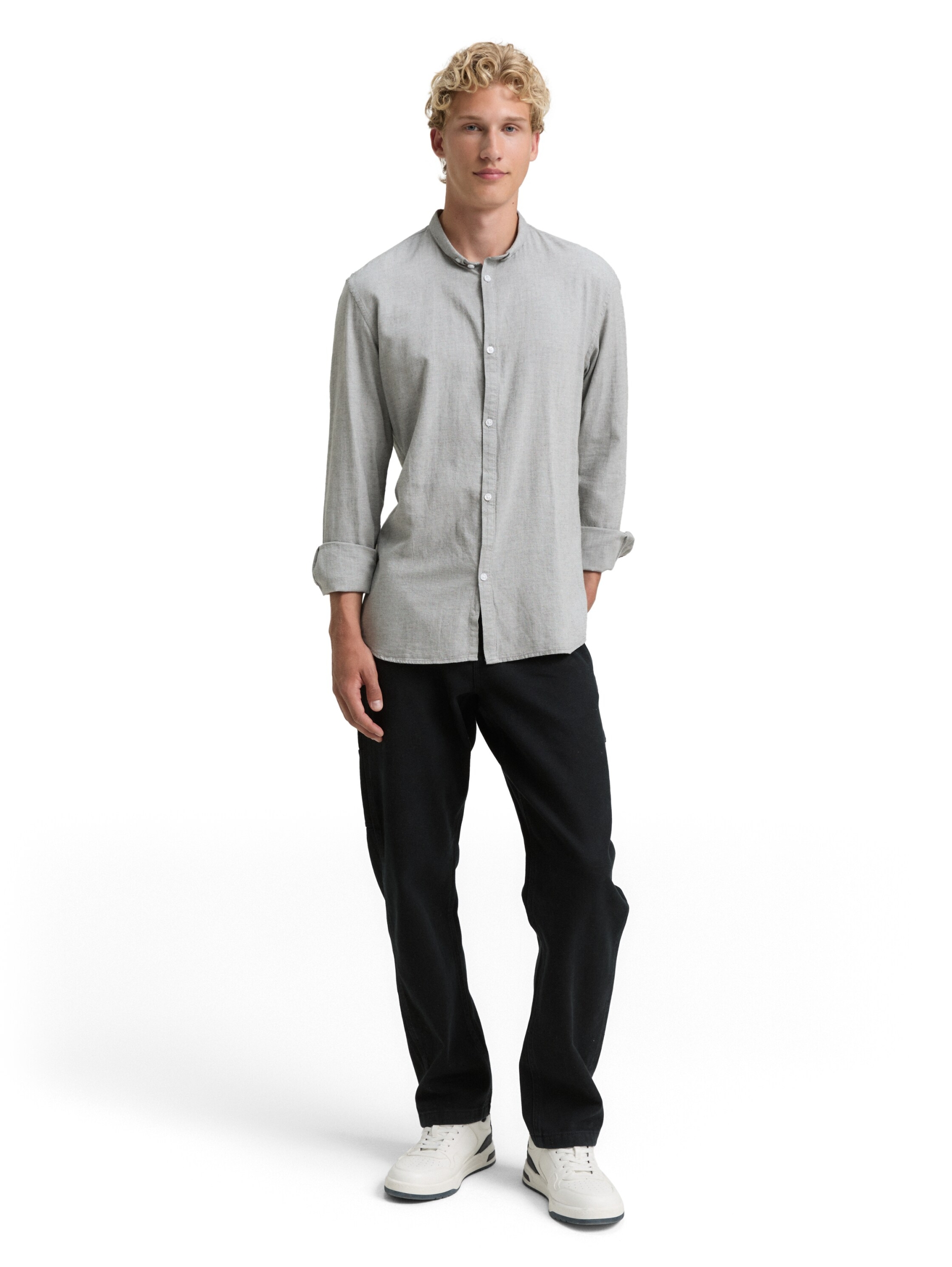 fitted twill melange shirt #3