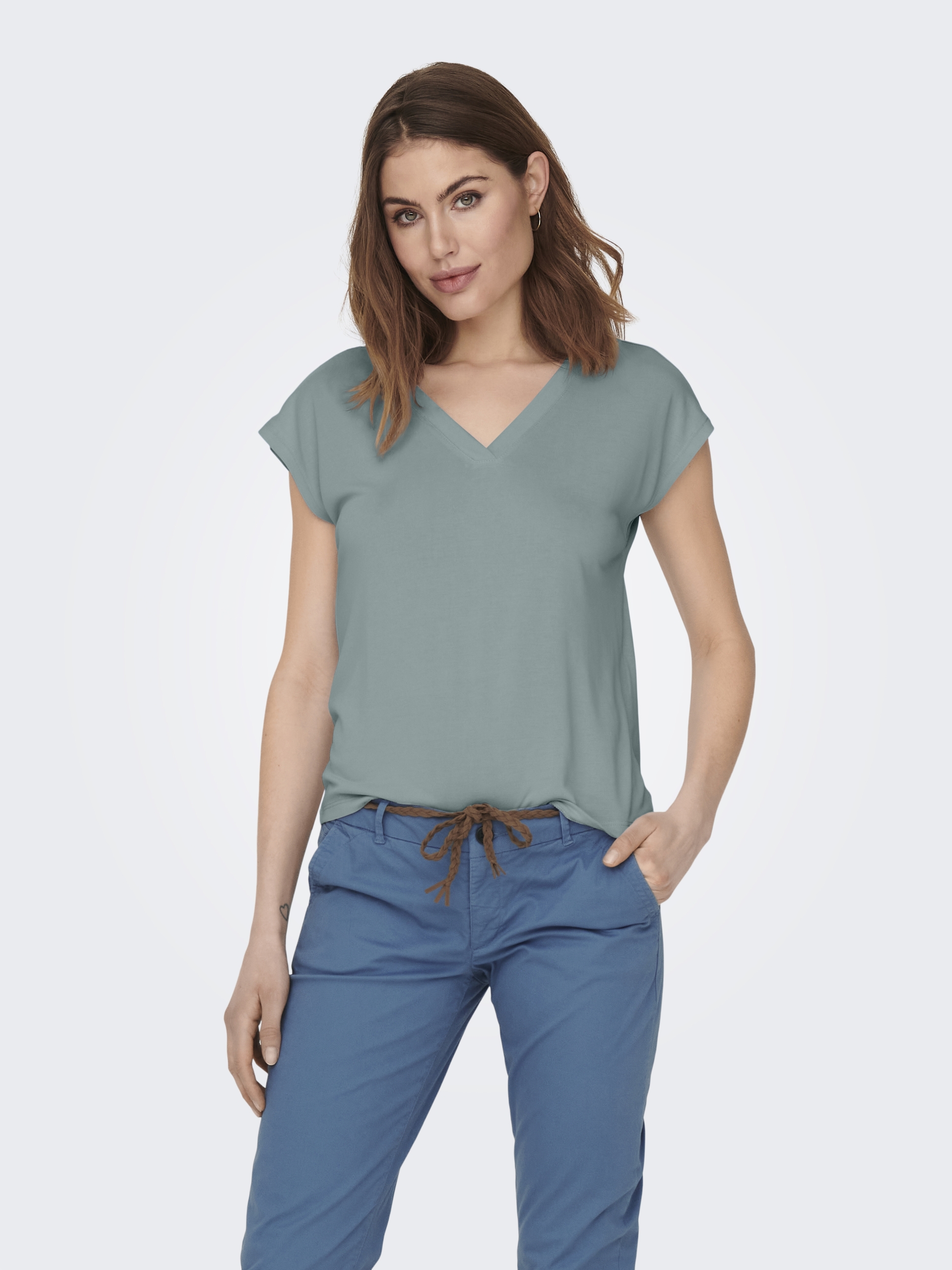 ONLFREE LIFE S/S MOD.V-NECK TOP JRS NOOS #3