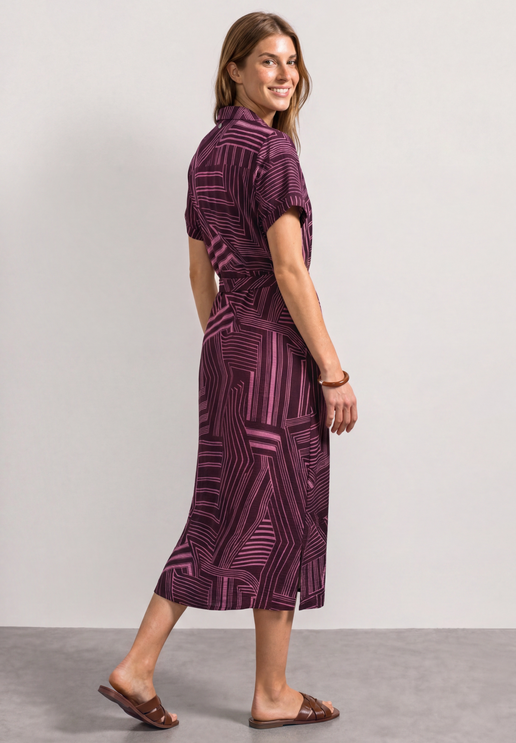 Bowling collar Shirt Dress_AOP #4