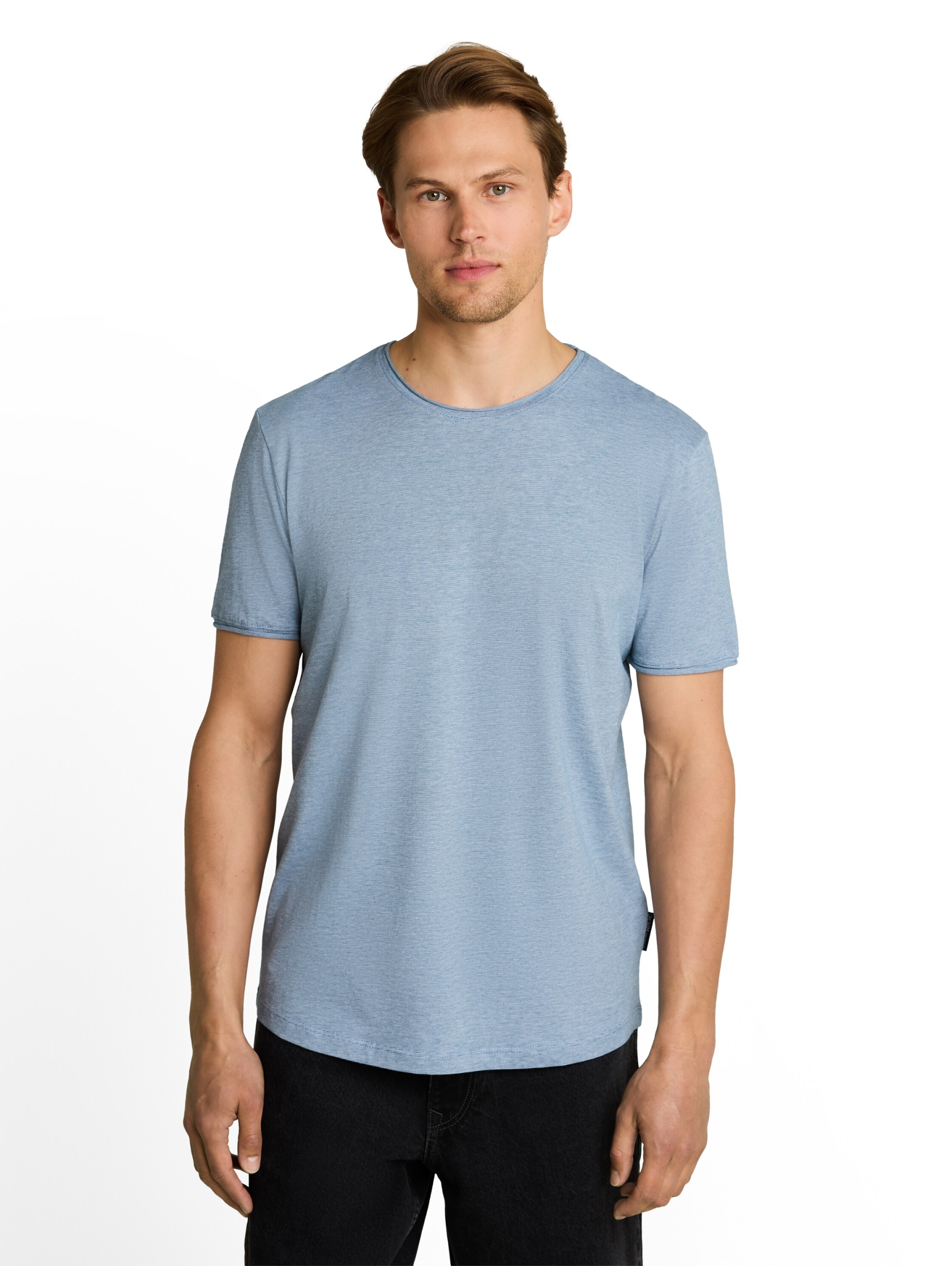 rounded hem finestripe t-shirt #5