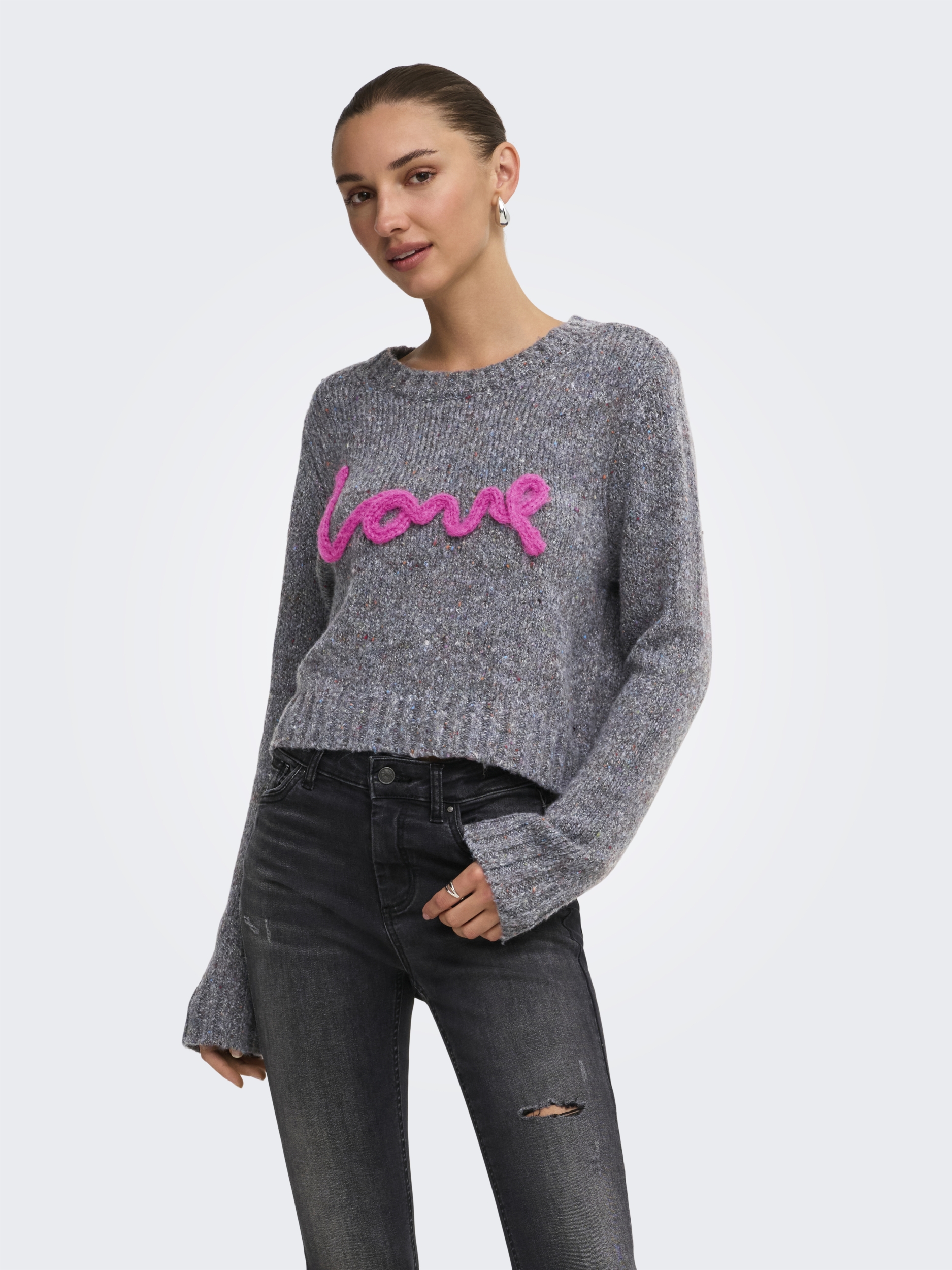 ONLSMILLA LS TEXT DETAIL O-NECK CCKNT #5