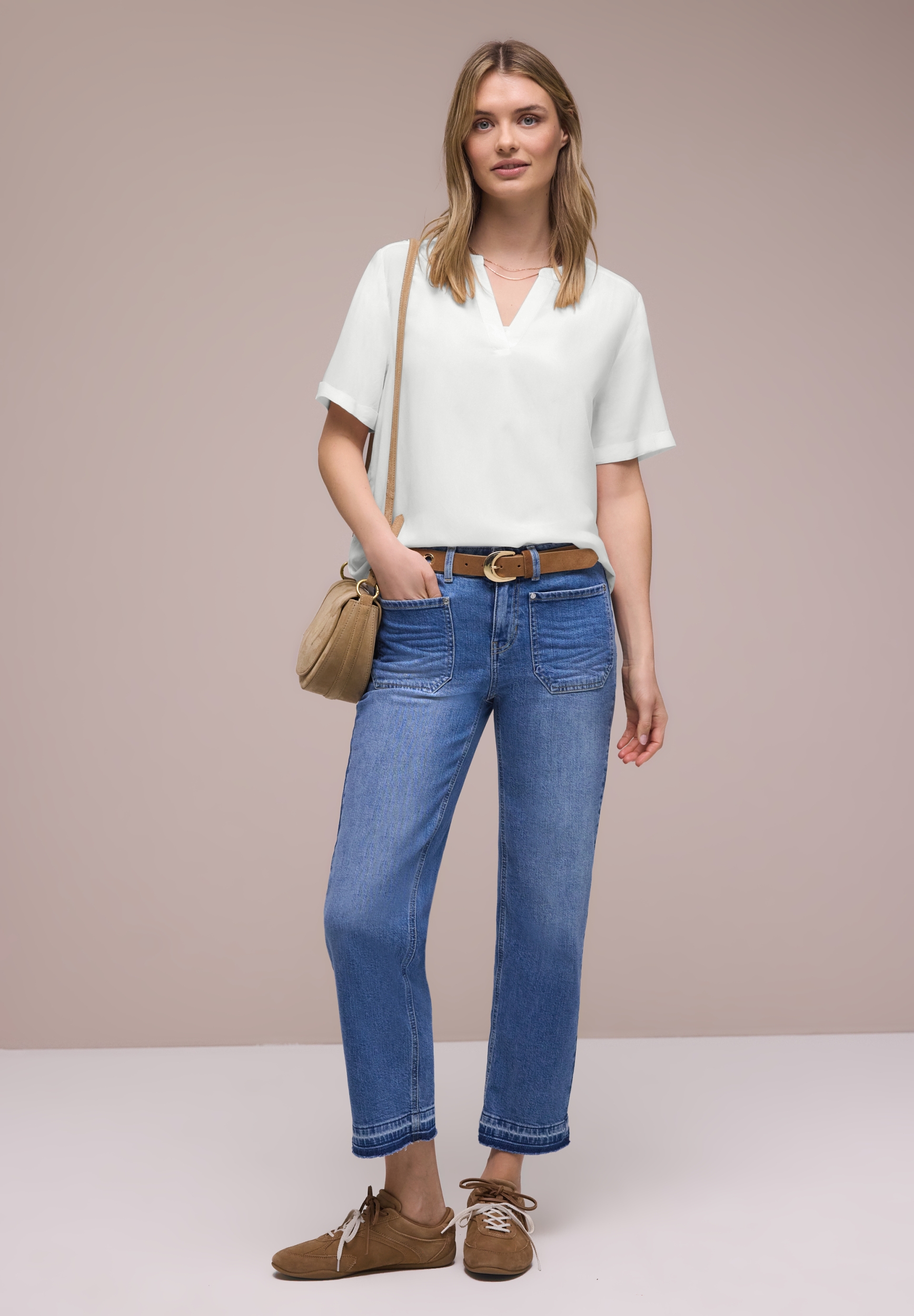 QR Splitneck blouse w turn-up #5