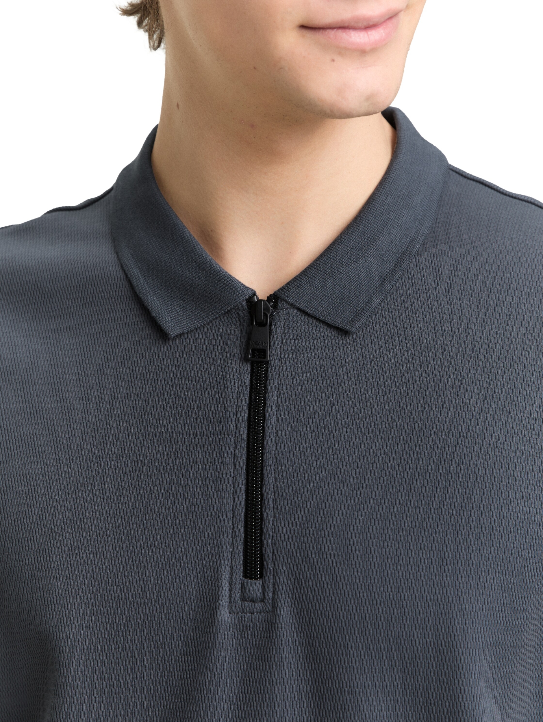relaxed structured zip polo #5