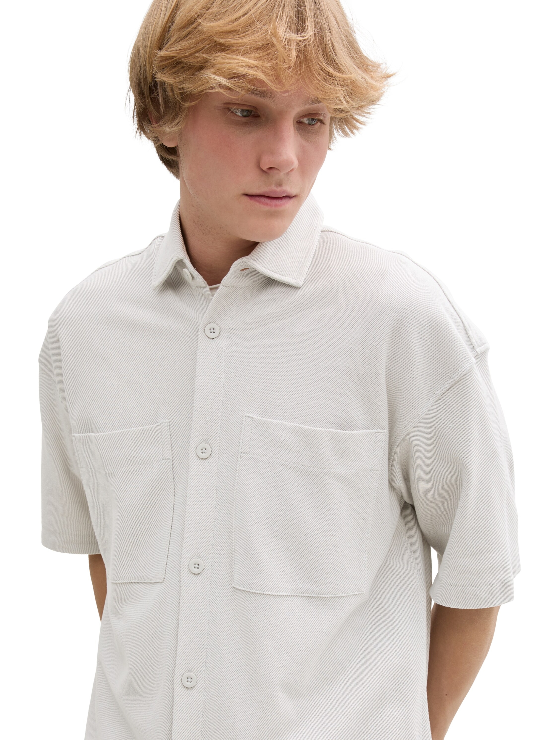 Oversize Kurzarmhemd mit Brusttaschen #6