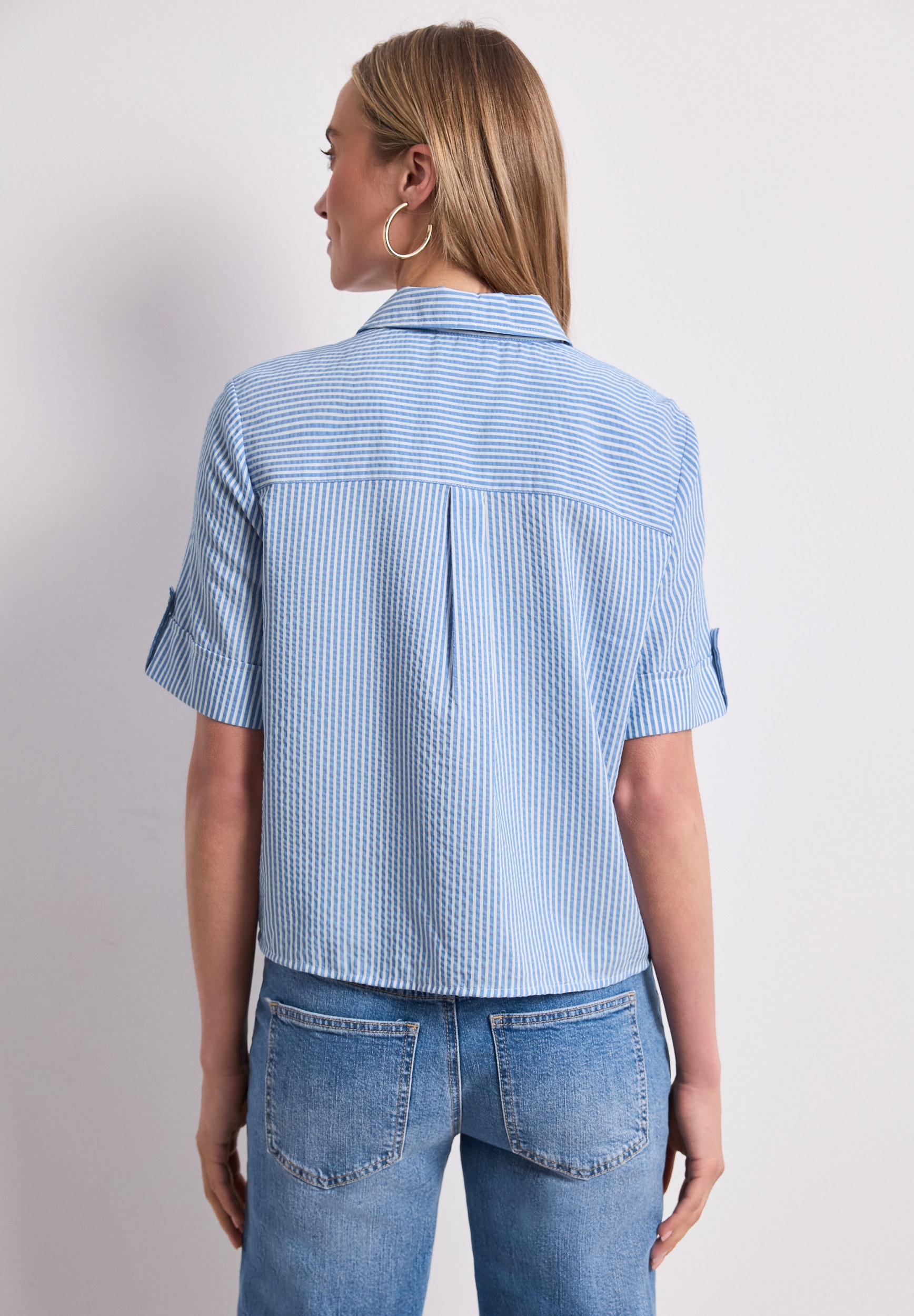 Striped buttoned shirtcollar b #4