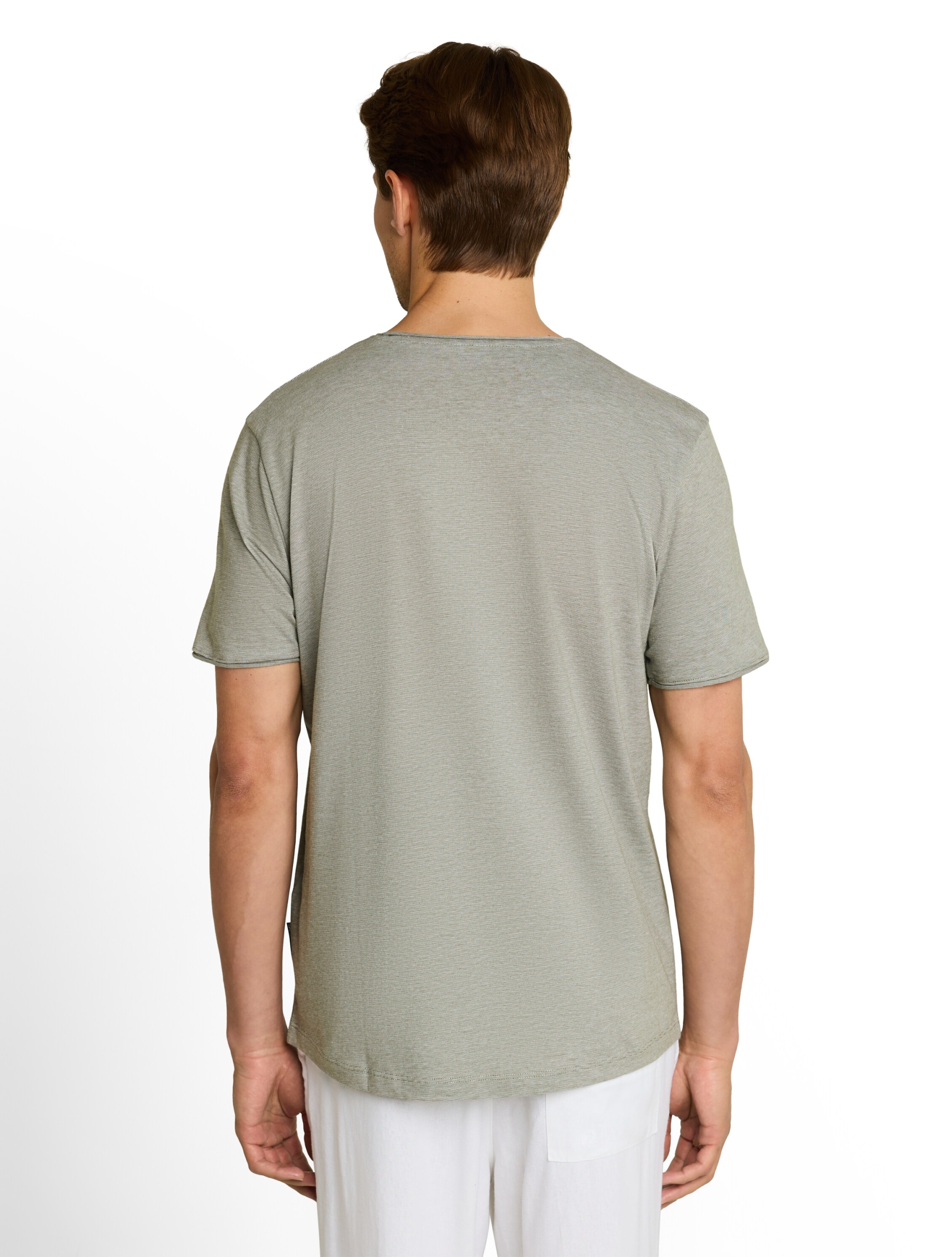 rounded hem finestripe t-shirt #4